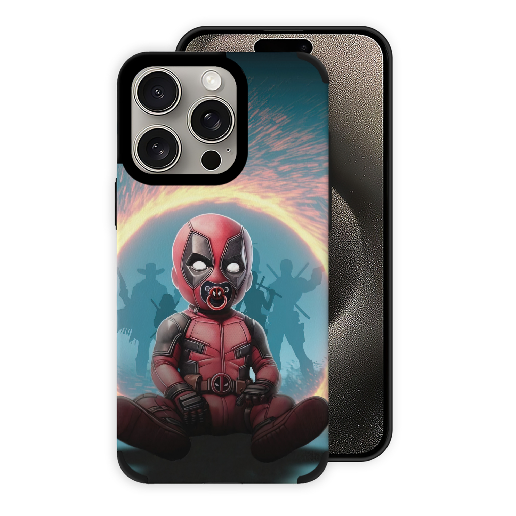 （画像用） Deadpool デッドプール 【iPhone15ProMax対応】 PUレザー スマホケース 耐衝撃＆黄変防止