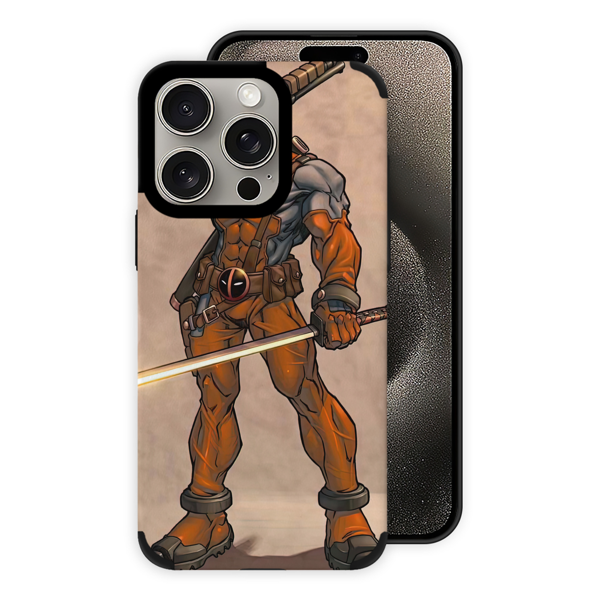 （画像用） Deadpool デッドプール 【iPhone15ProMax対応】 PUレザー スマホケース 耐衝撃＆黄変防止