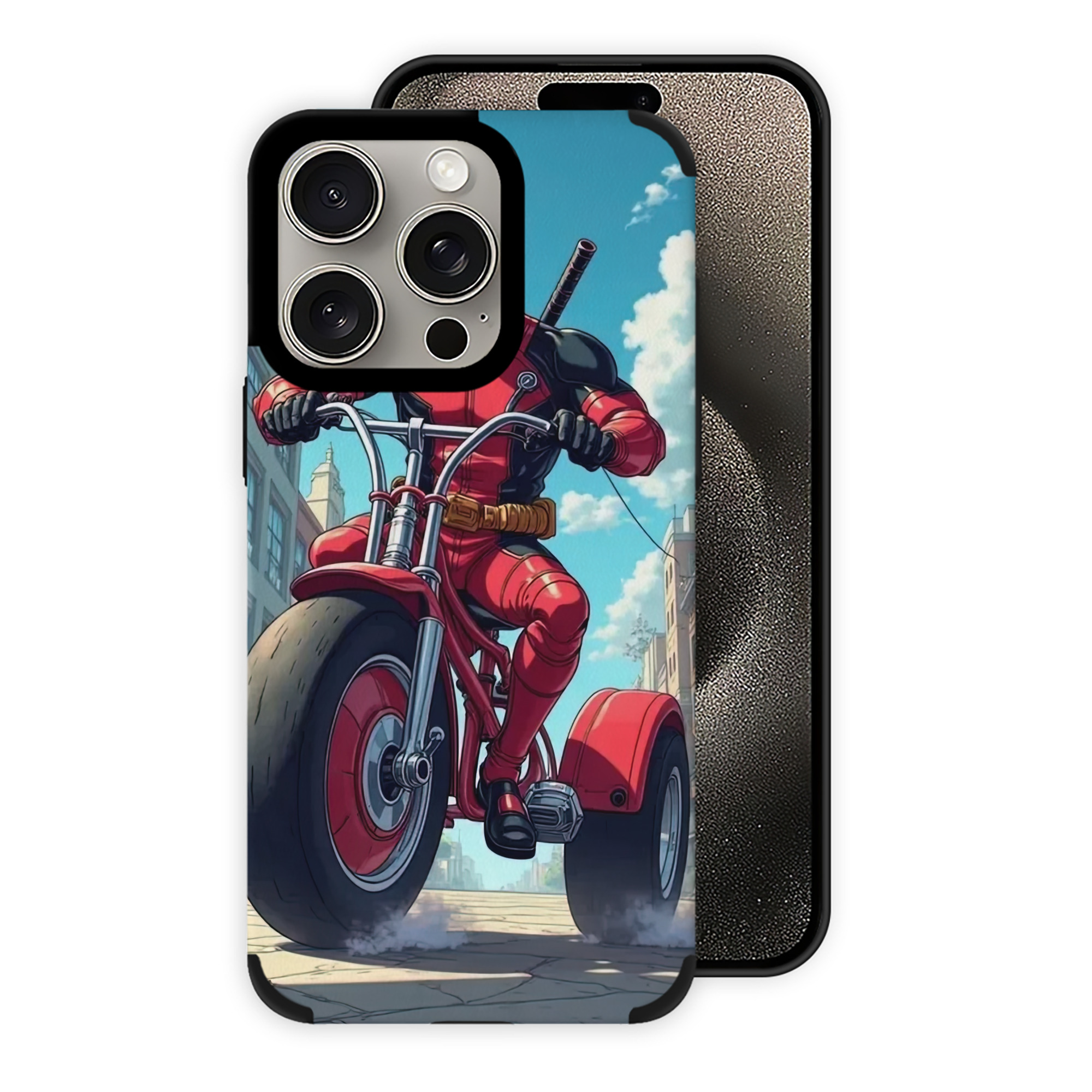 （画像用） Deadpool デッドプール 【iPhone15ProMax対応】 PUレザー スマホケース 耐衝撃＆黄変防止