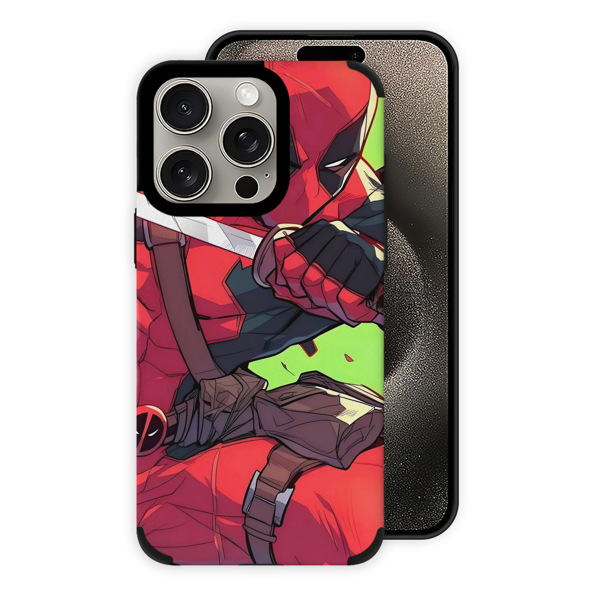 （画像用） Deadpool デッドプール 【iPhone15ProMax対応】 PUレザー スマホケース 耐衝撃＆黄変防止