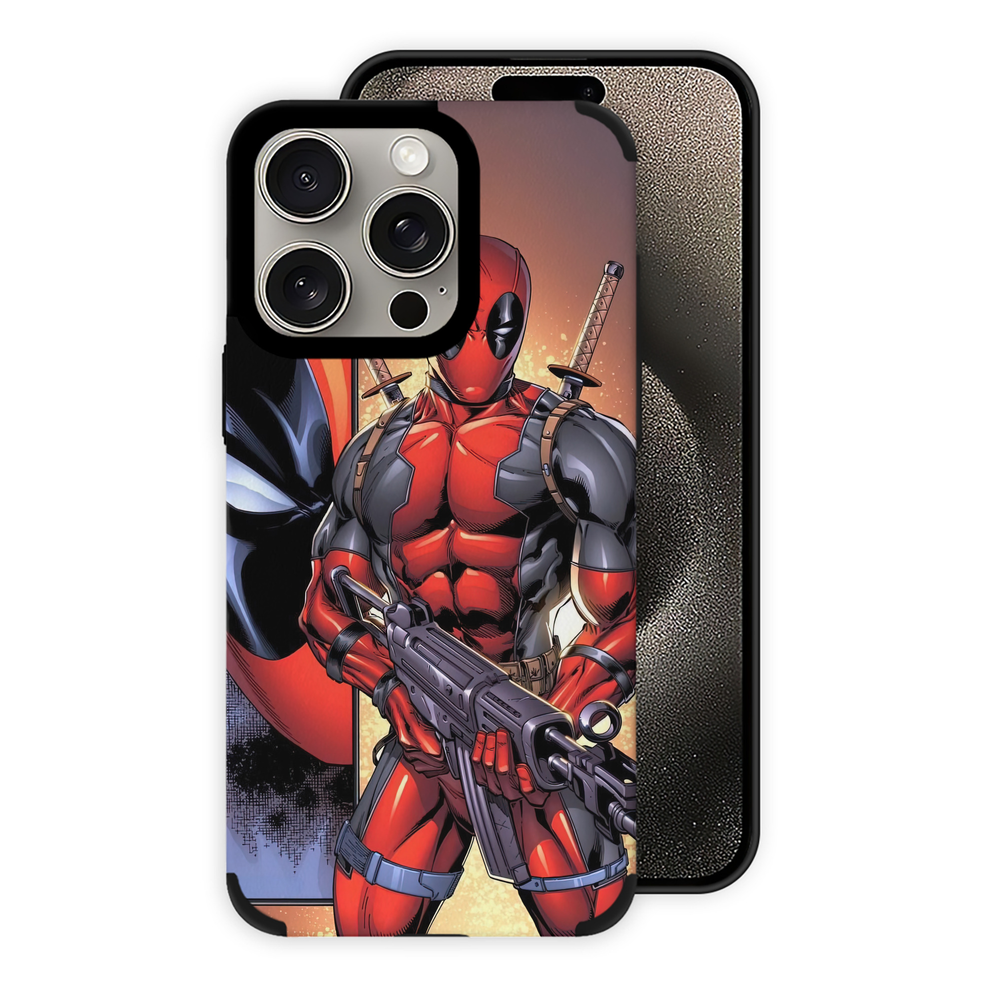（画像用） Deadpool デッドプール 【iPhone15ProMax対応】 PUレザー スマホケース 耐衝撃＆黄変防止