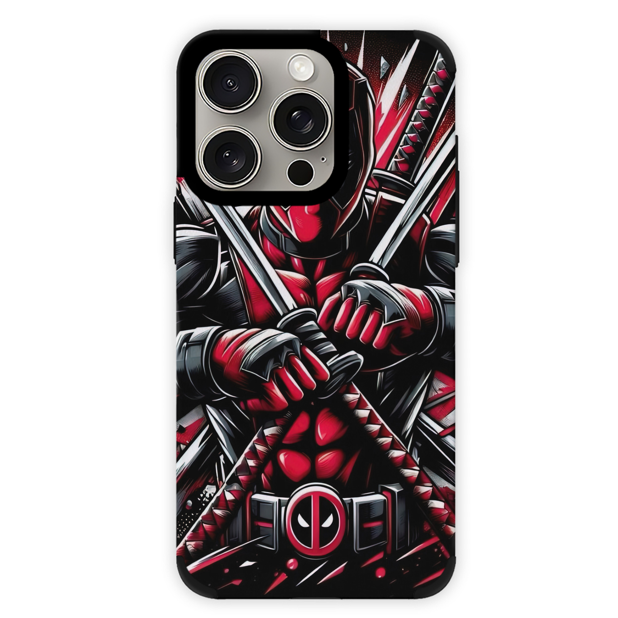 （画像用） Deadpool デッドプール 【iPhone15ProMax対応】 PUレザー スマホケース 耐衝撃＆黄変防止