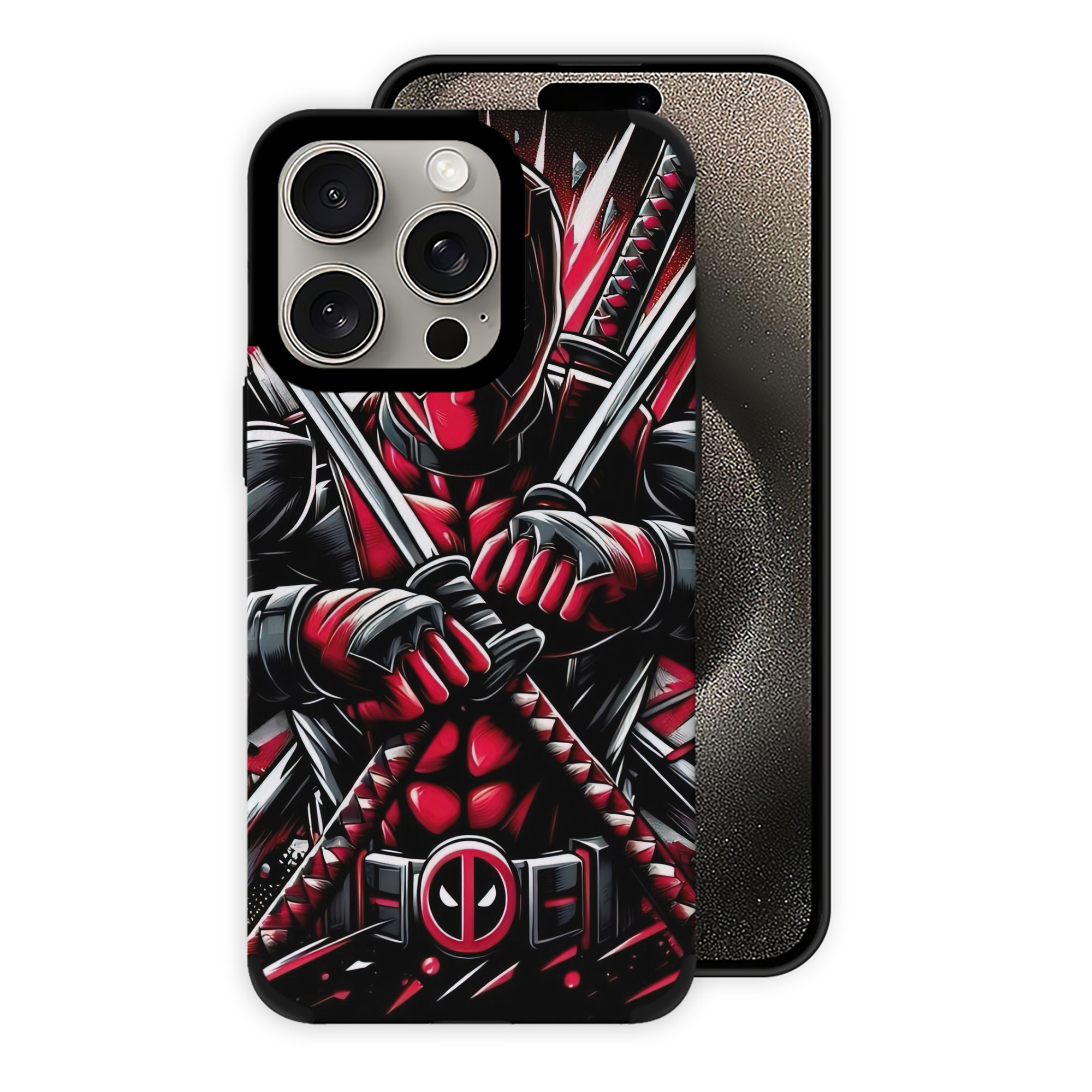 （画像用） Deadpool デッドプール 【iPhone15ProMax対応】 PUレザー スマホケース 耐衝撃＆黄変防止