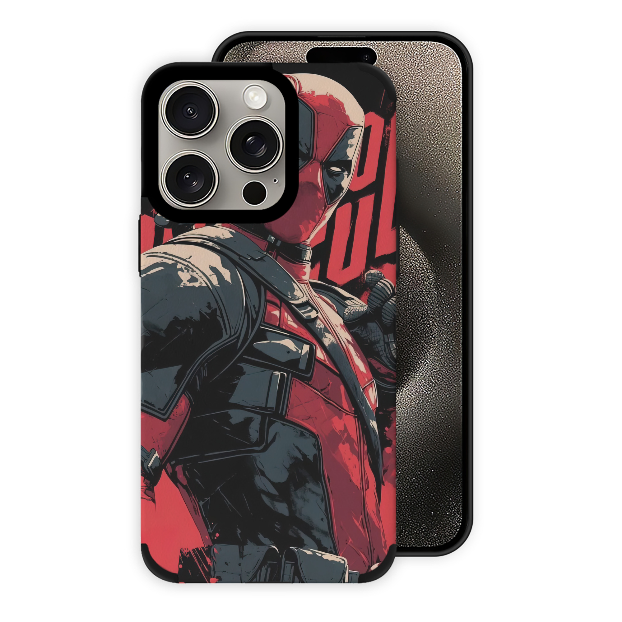 （画像用） Deadpool デッドプール 【iPhone15ProMax対応】 PUレザー スマホケース 耐衝撃＆黄変防止