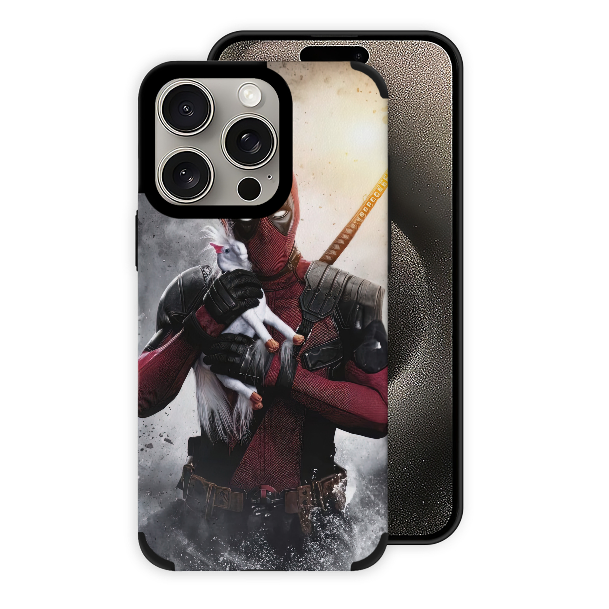 （画像用） Deadpool デッドプール 【iPhone15ProMax対応】 PUレザー スマホケース 耐衝撃＆黄変防止