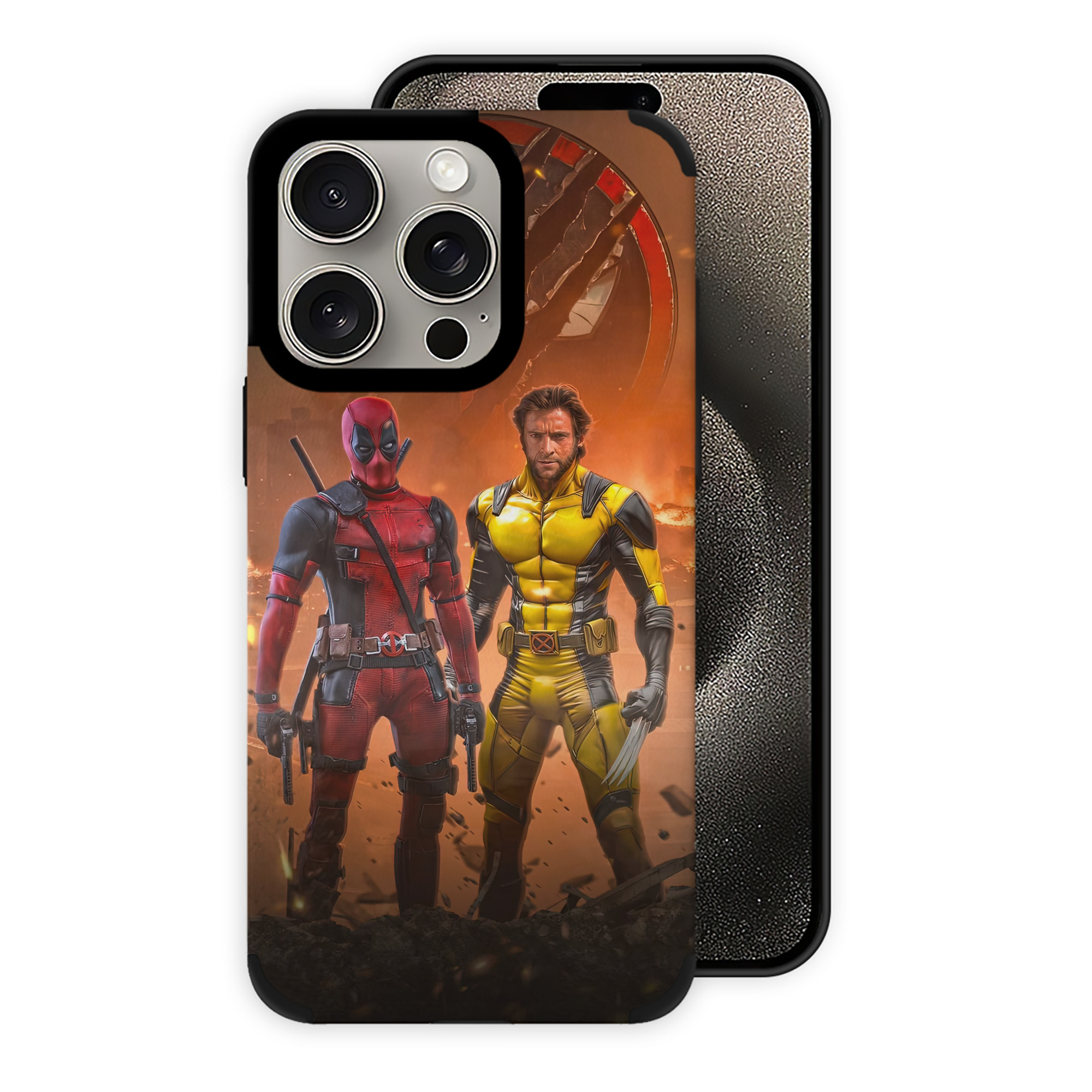 （画像用） Deadpool デッドプール 【iPhone15ProMax対応】 PUレザー スマホケース 耐衝撃＆黄変防止