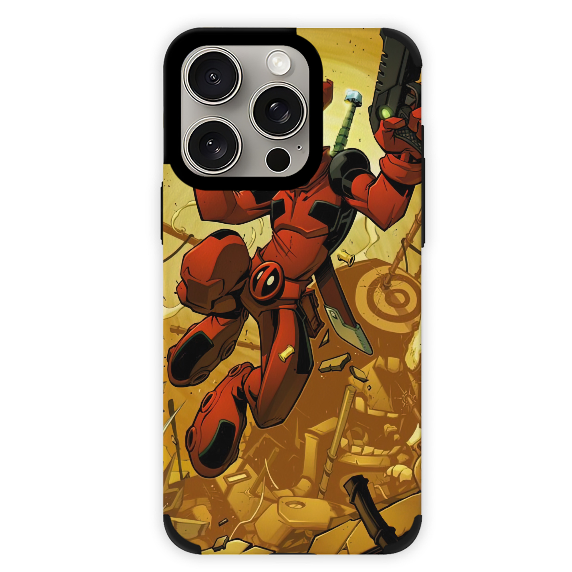 （画像用） Deadpool デッドプール 【iPhone15ProMax対応】 PUレザー スマホケース 耐衝撃＆黄変防止