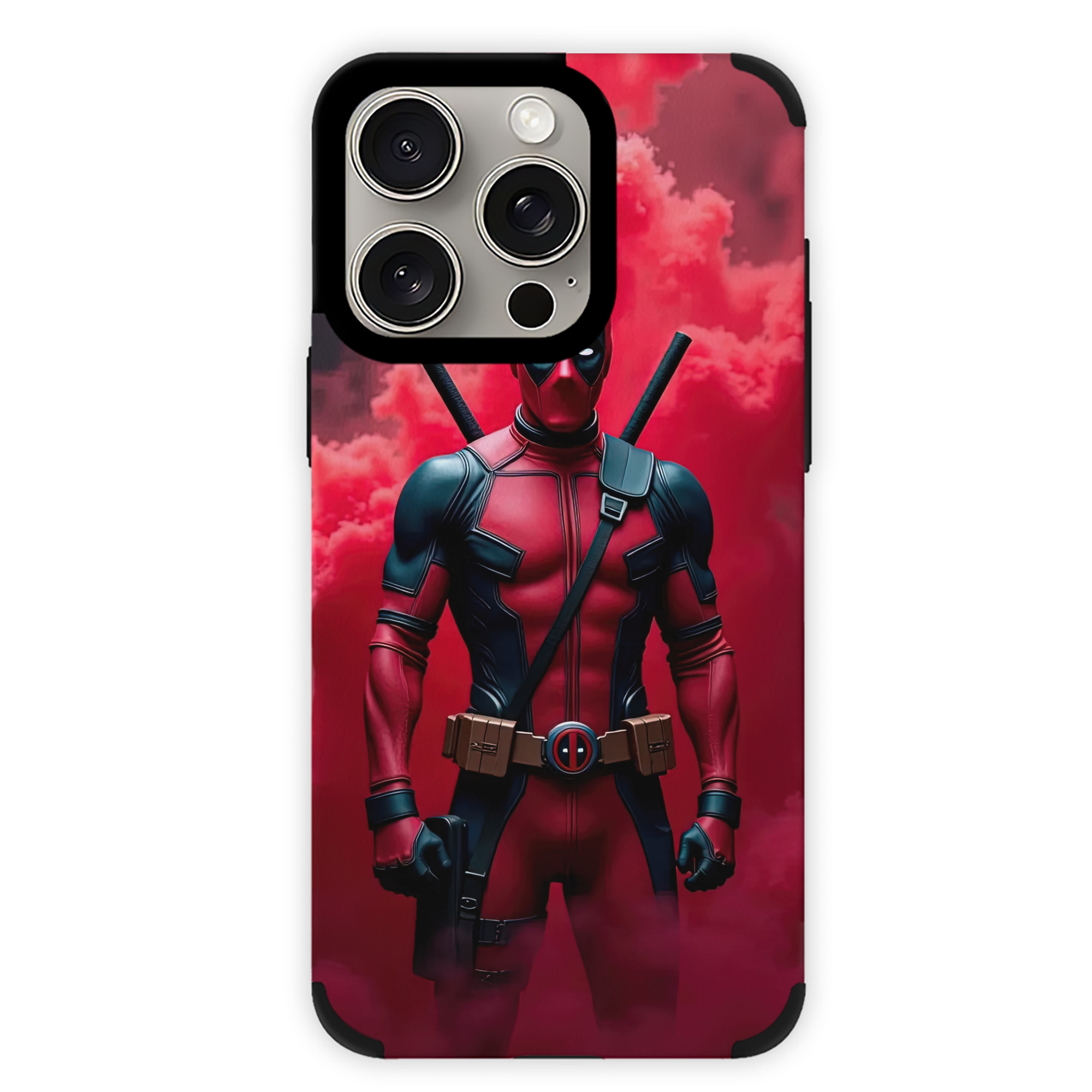 （画像用） Deadpool デッドプール 【iPhone15ProMax対応】 PUレザー スマホケース 耐衝撃＆黄変防止
