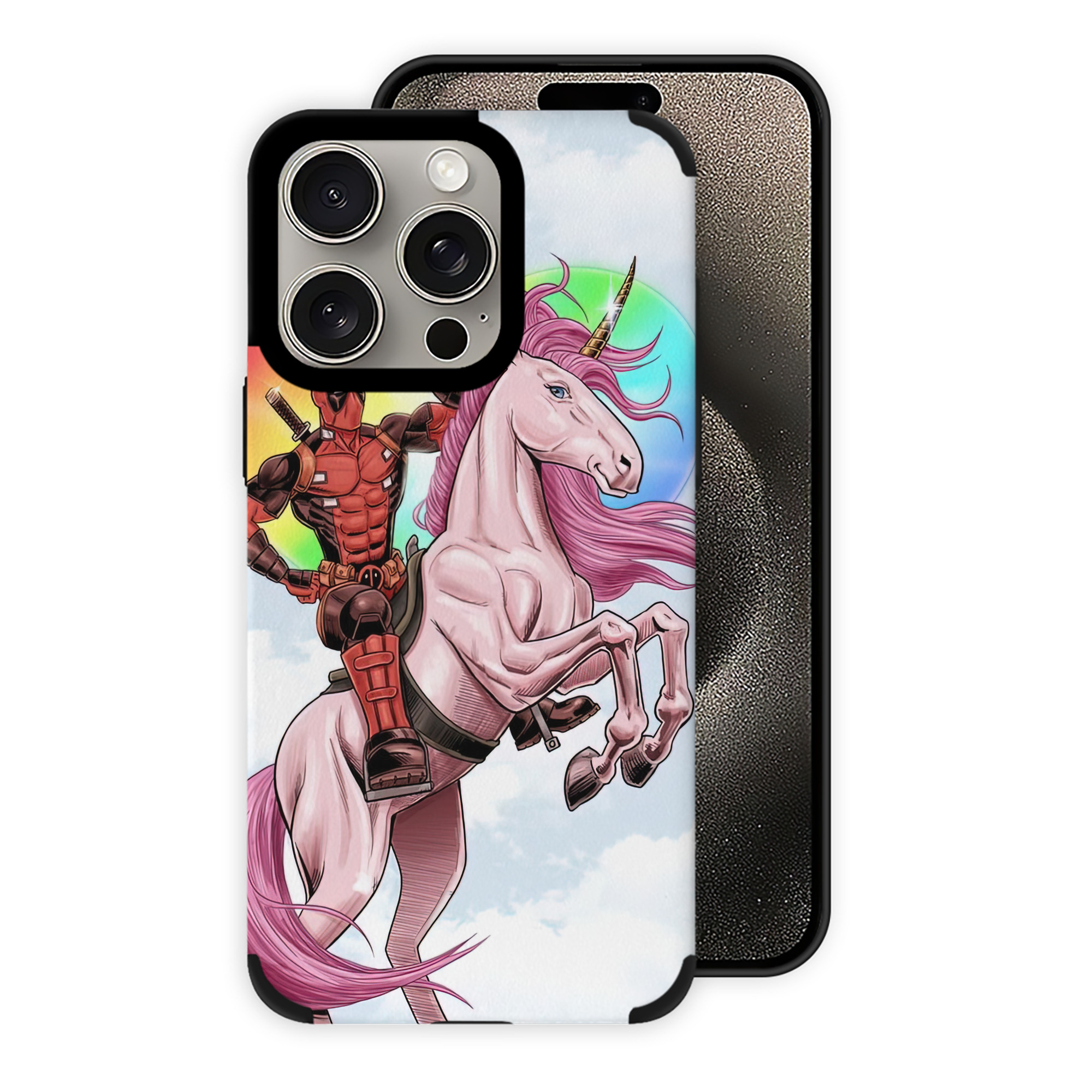 （画像用） Deadpool デッドプール 【iPhone15ProMax対応】 PUレザー スマホケース 耐衝撃＆黄変防止