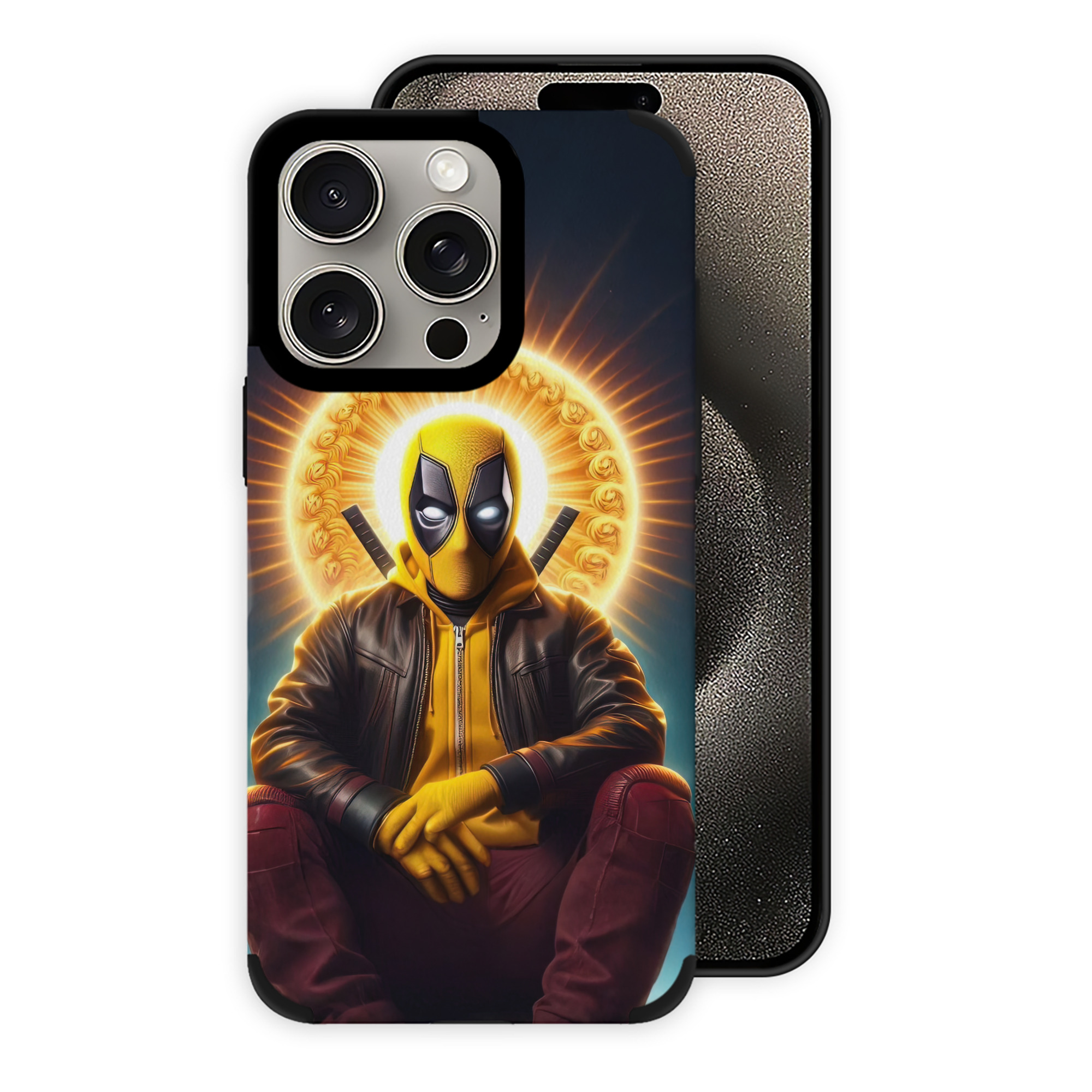 （画像用） Deadpool デッドプール 【iPhone15ProMax対応】 PUレザー スマホケース 耐衝撃＆黄変防止