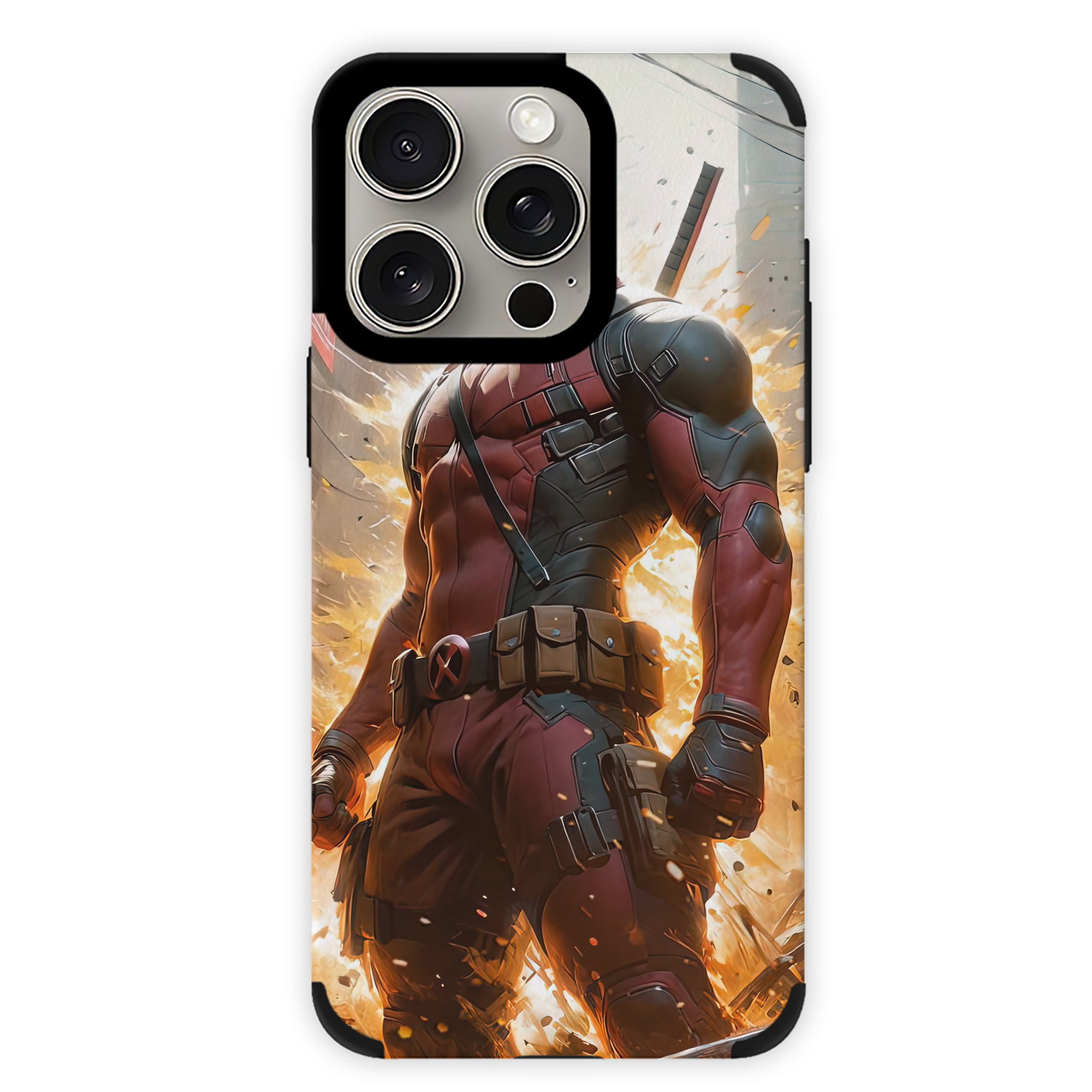 （画像用） Deadpool デッドプール 【iPhone15ProMax対応】 PUレザー スマホケース 耐衝撃＆黄変防止