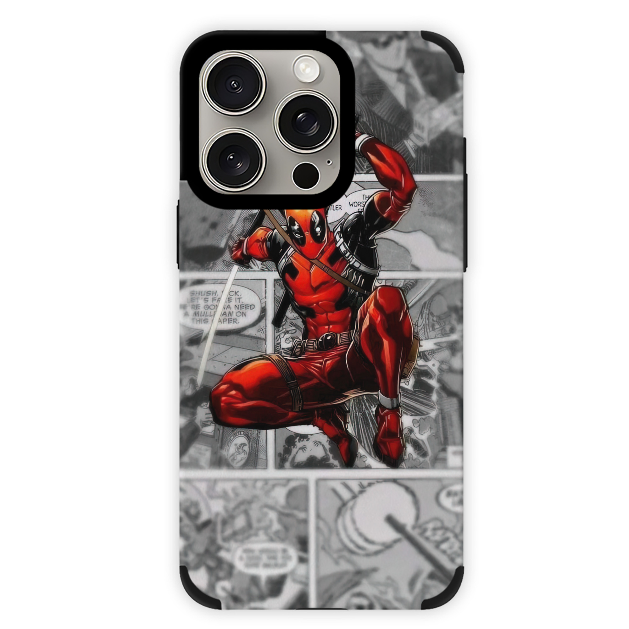 （画像用） Deadpool デッドプール 【iPhone15ProMax対応】 PUレザー スマホケース 耐衝撃＆黄変防止