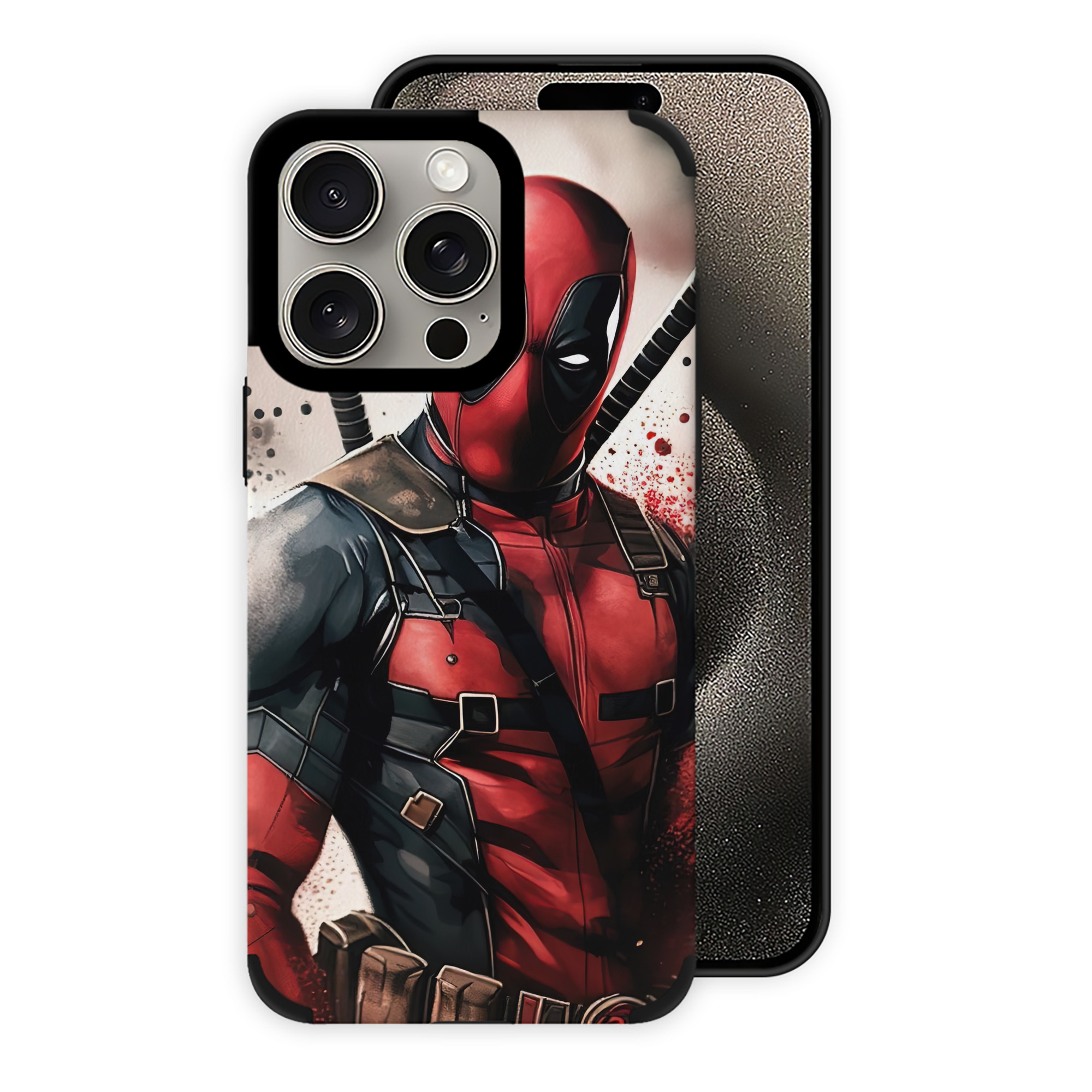 （画像用） Deadpool デッドプール 【iPhone15ProMax対応】 PUレザー スマホケース 耐衝撃＆黄変防止