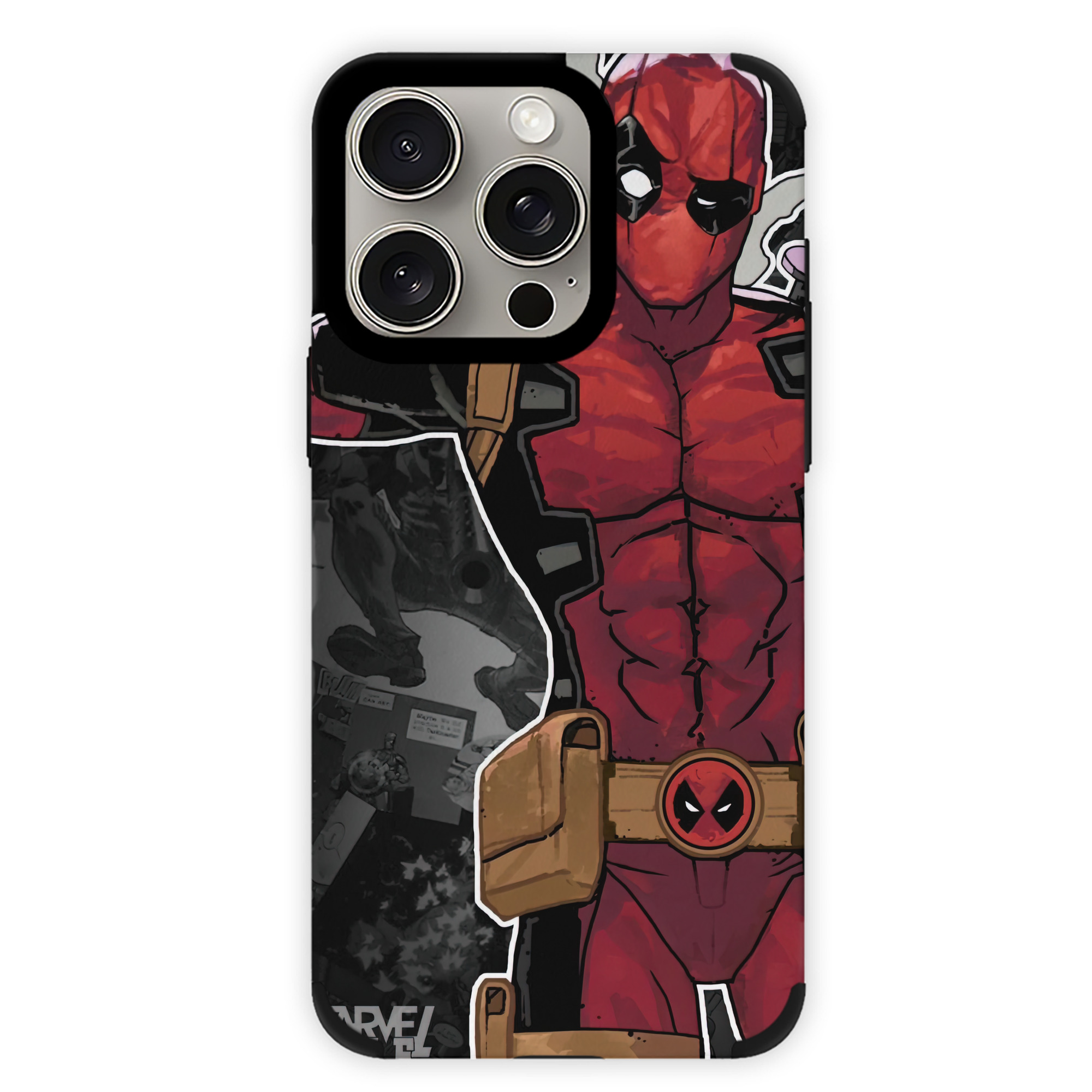 （画像用） Deadpool デッドプール 【iPhone15ProMax対応】 PUレザー スマホケース 耐衝撃＆黄変防止