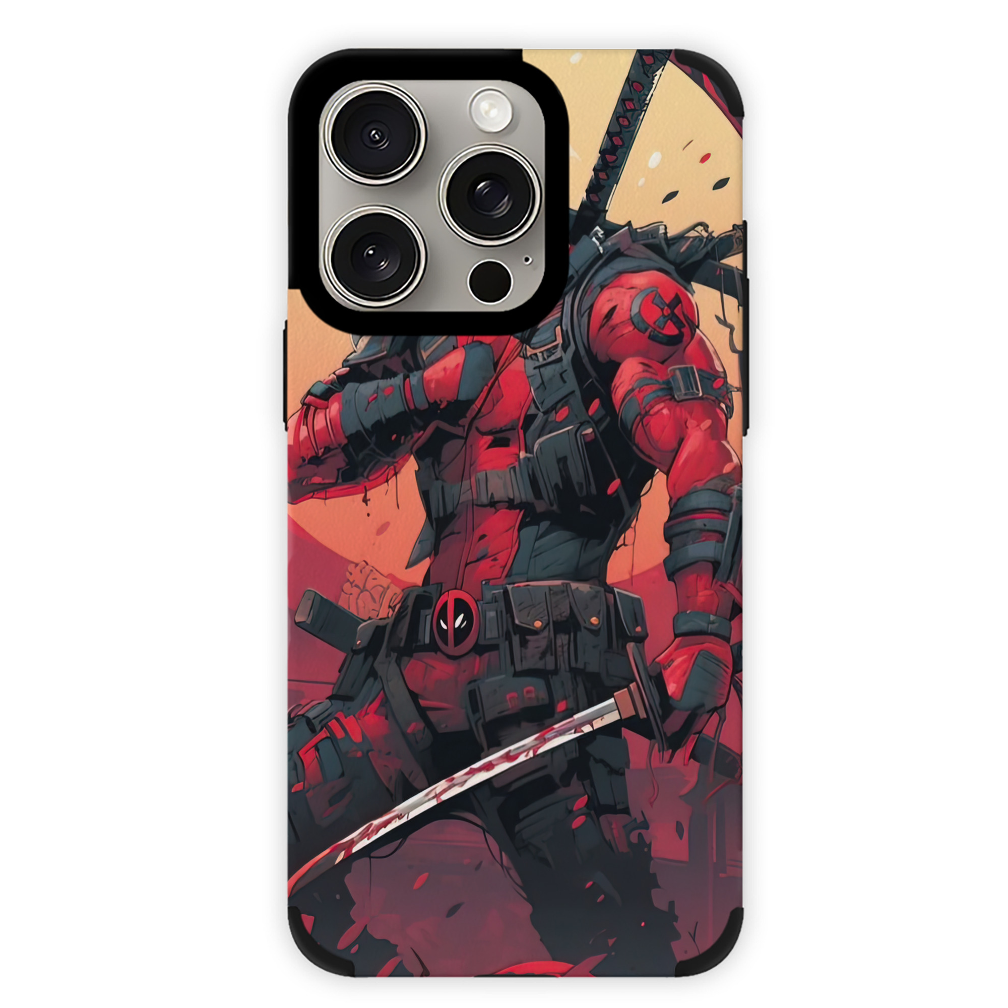 （画像用） Deadpool デッドプール 【iPhone15ProMax対応】 PUレザー スマホケース 耐衝撃＆黄変防止