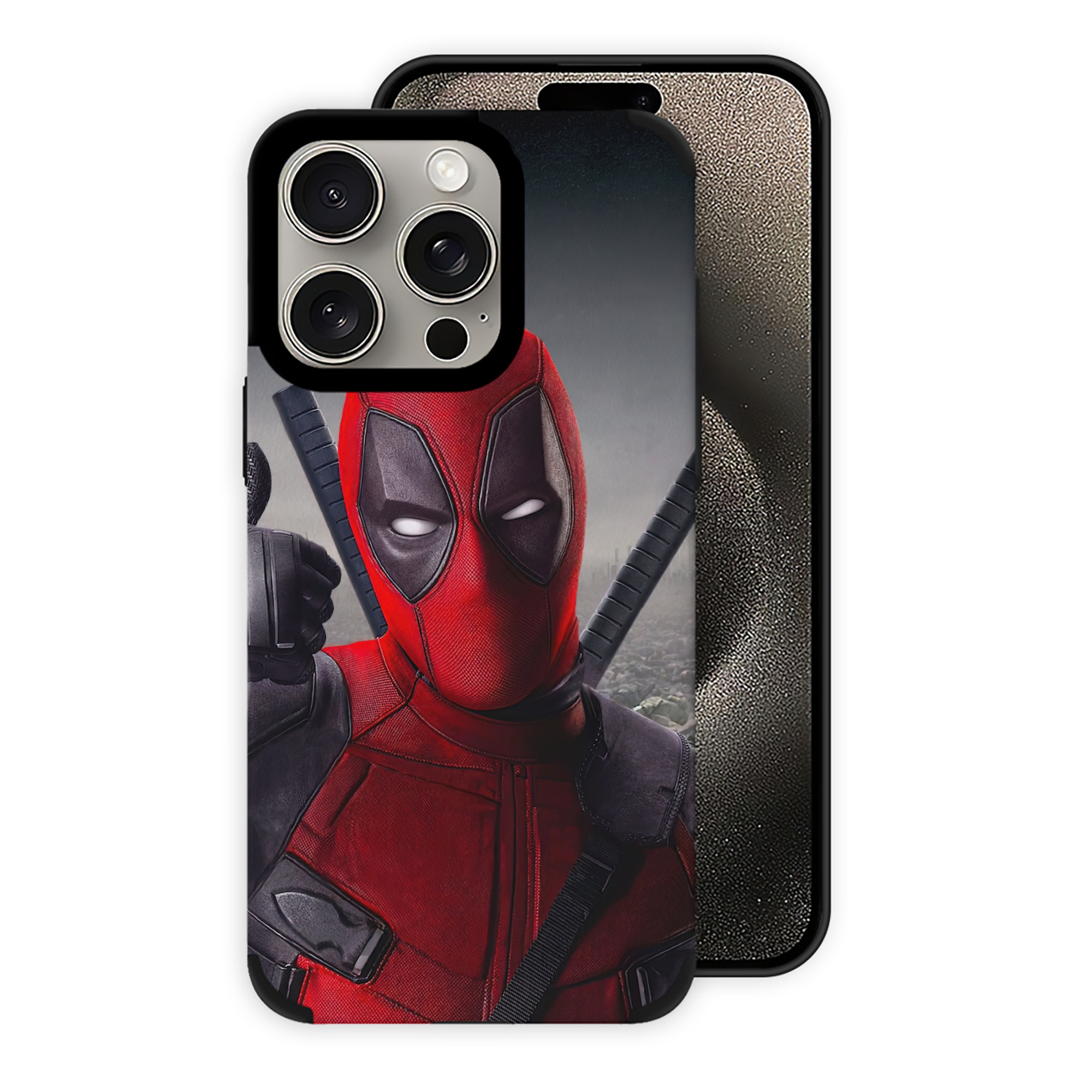 （画像用） Deadpool デッドプール 【iPhone15ProMax対応】 PUレザー スマホケース 耐衝撃＆黄変防止
