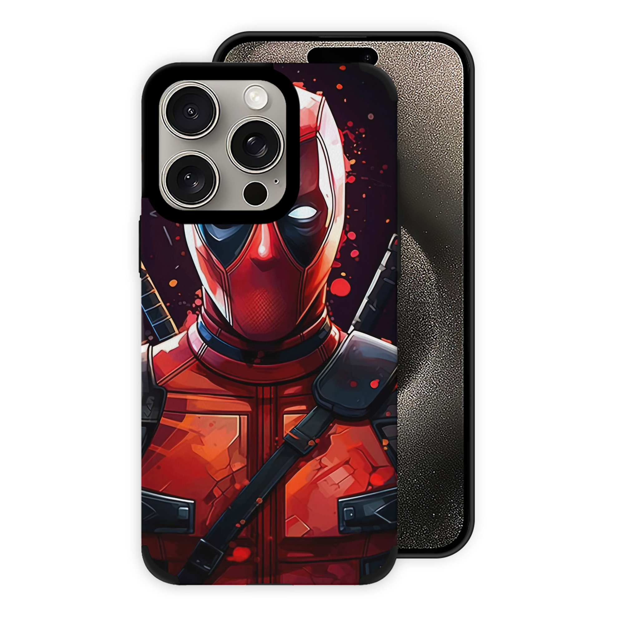 （画像用） Deadpool デッドプール 【iPhone15ProMax対応】 PUレザー スマホケース 耐衝撃＆黄変防止