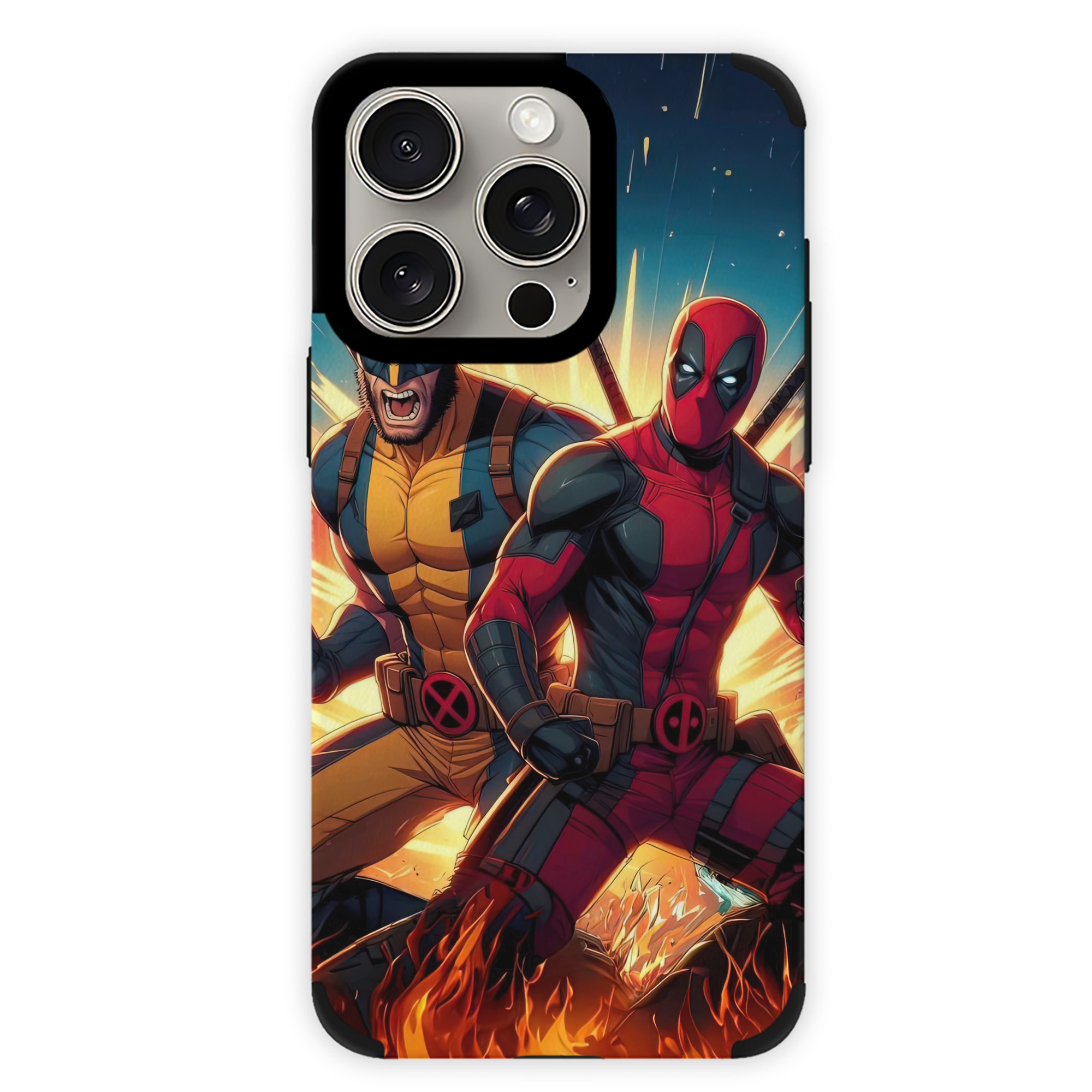 （画像用） Deadpool デッドプール 【iPhone15ProMax対応】 PUレザー スマホケース 耐衝撃＆黄変防止