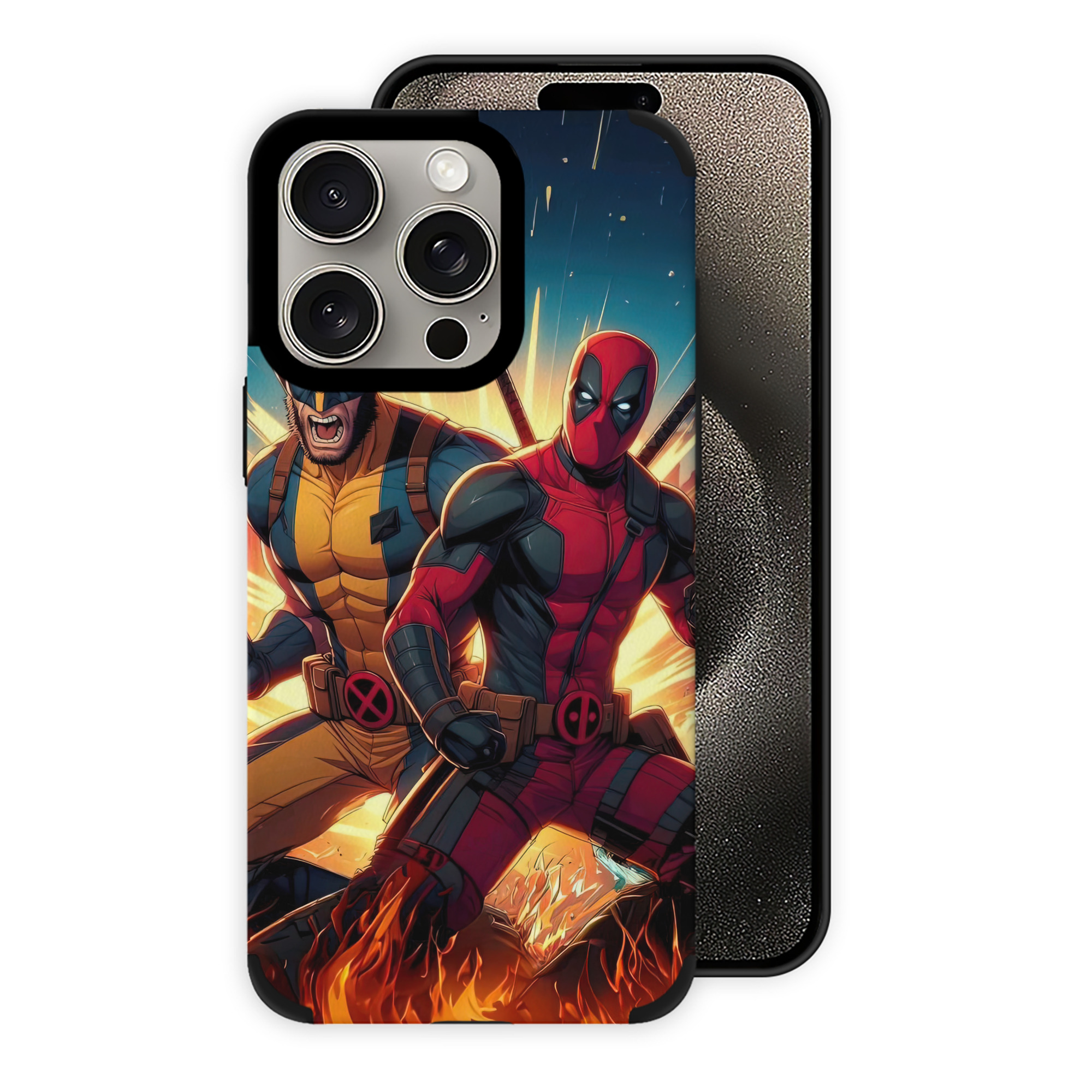 （画像用） Deadpool デッドプール 【iPhone15ProMax対応】 PUレザー スマホケース 耐衝撃＆黄変防止