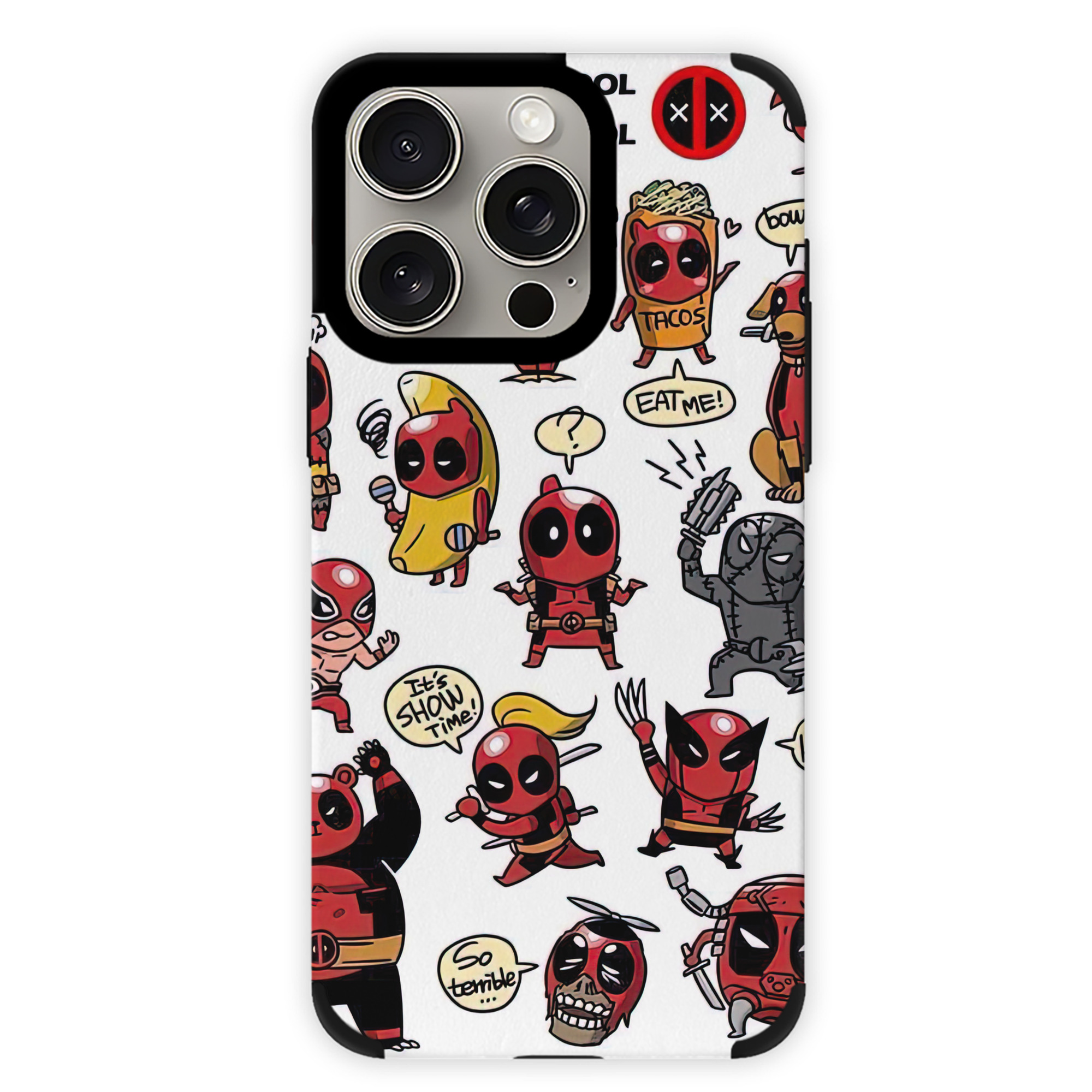 （画像用） Deadpool デッドプール 【iPhone15ProMax対応】 PUレザー スマホケース 耐衝撃＆黄変防止