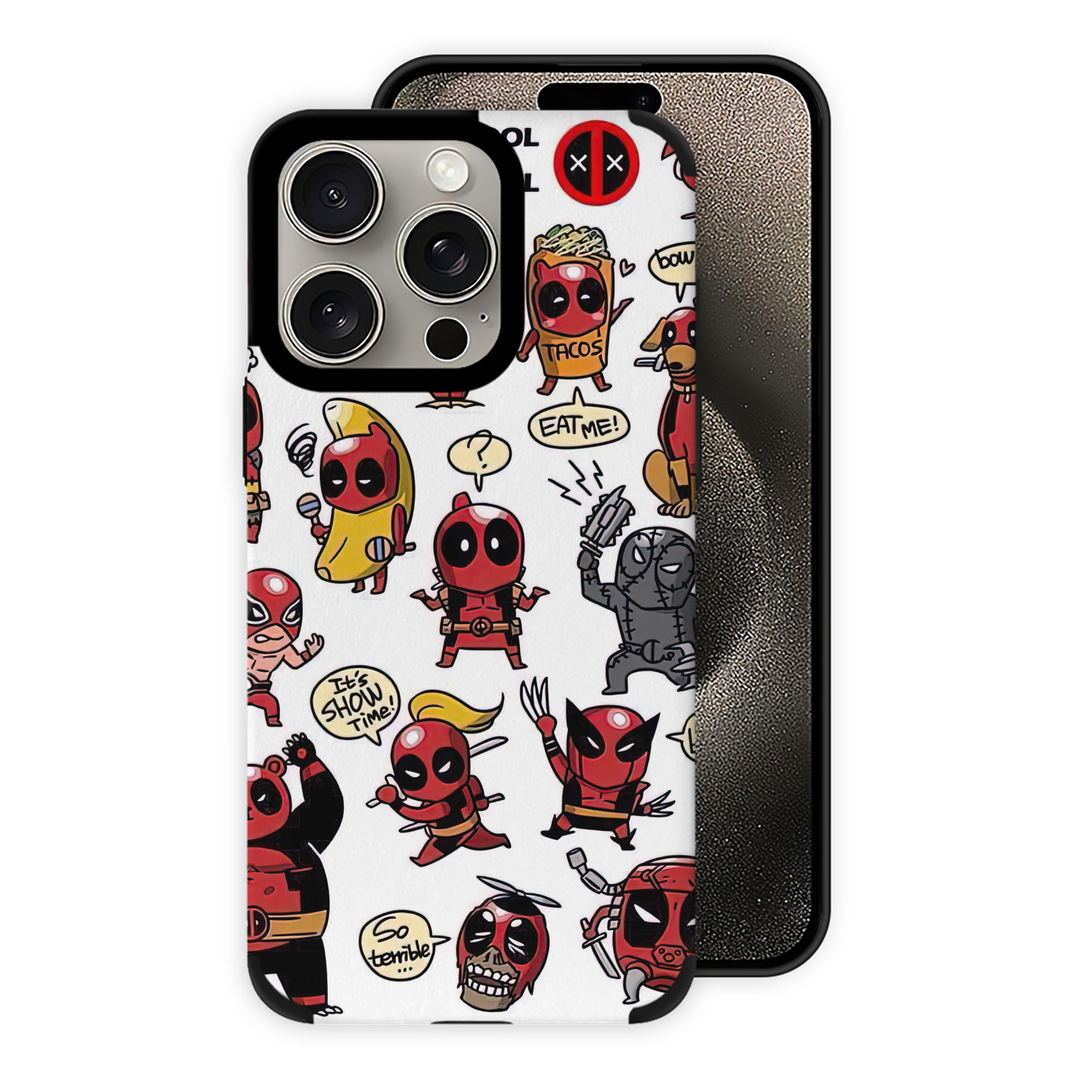 （画像用） Deadpool デッドプール 【iPhone15ProMax対応】 PUレザー スマホケース 耐衝撃＆黄変防止
