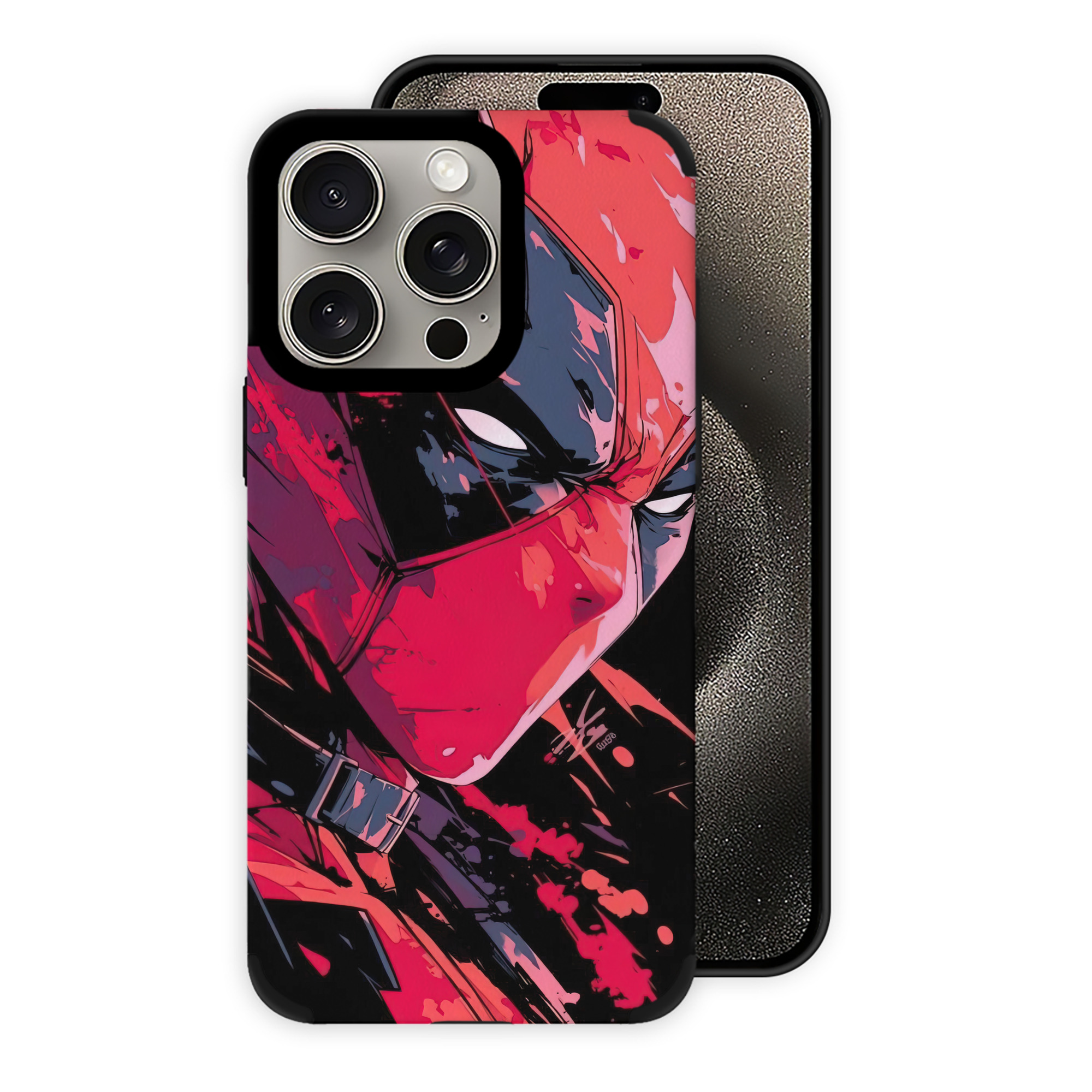 （画像用） Deadpool デッドプール 【iPhone15ProMax対応】 PUレザー スマホケース 耐衝撃＆黄変防止