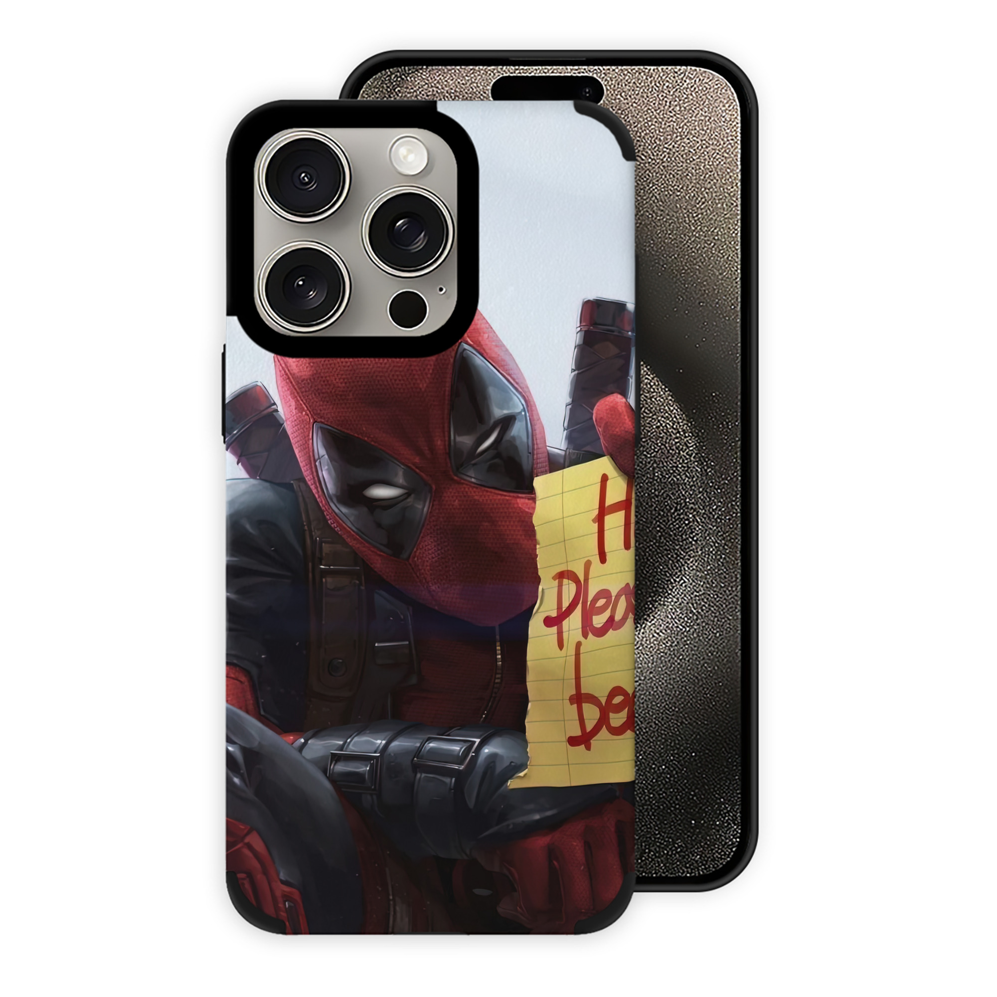 （画像用） Deadpool デッドプール 【iPhone15ProMax対応】 PUレザー スマホケース 耐衝撃＆黄変防止