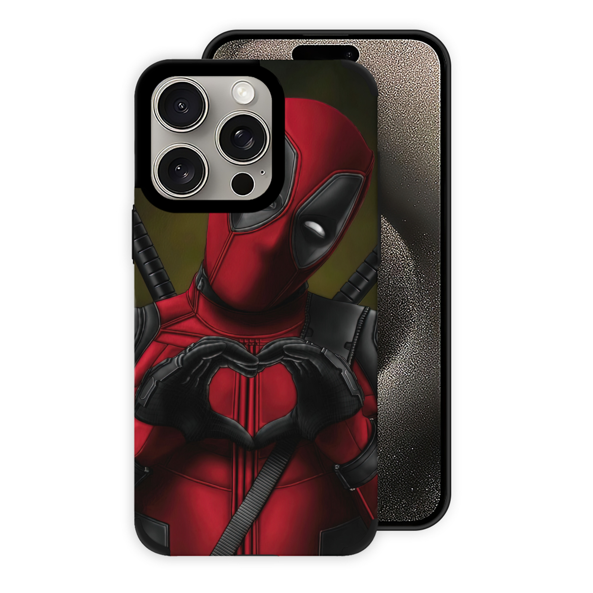 （画像用） Deadpool デッドプール 【iPhone15ProMax対応】 PUレザー スマホケース 耐衝撃＆黄変防止