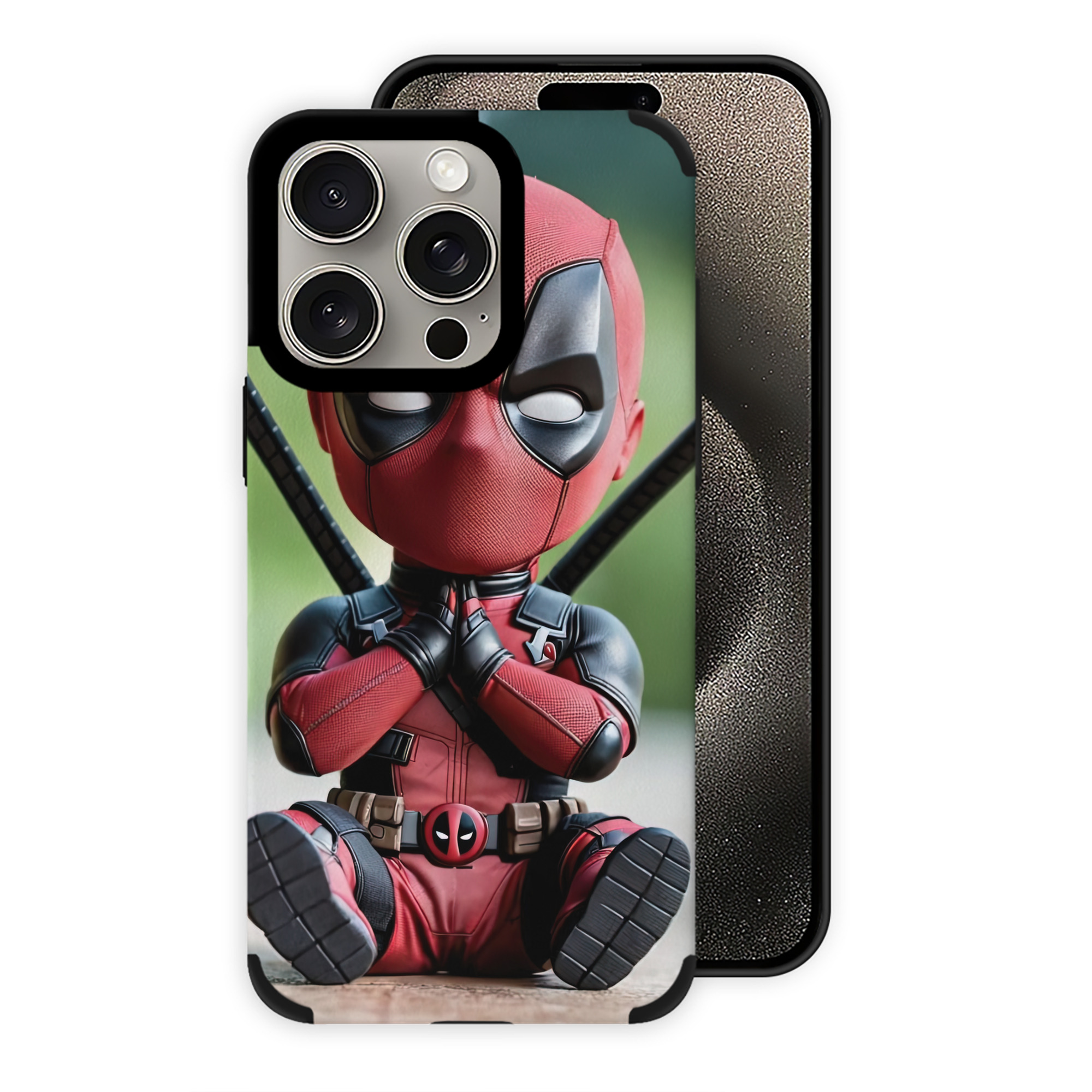 （画像用） Deadpool デッドプール 【iPhone15ProMax対応】 PUレザー スマホケース 耐衝撃＆黄変防止