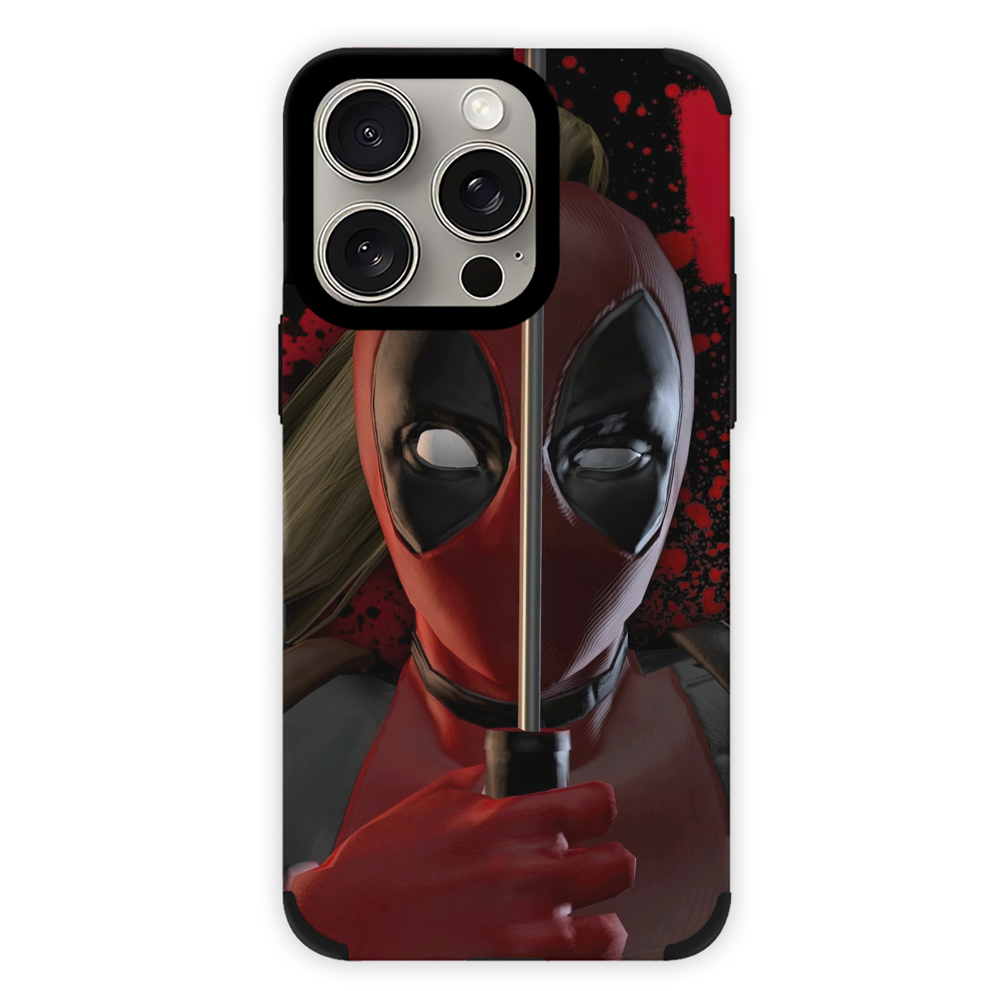 （画像用） Deadpool デッドプール 【iPhone15ProMax対応】 PUレザー スマホケース 耐衝撃＆黄変防止