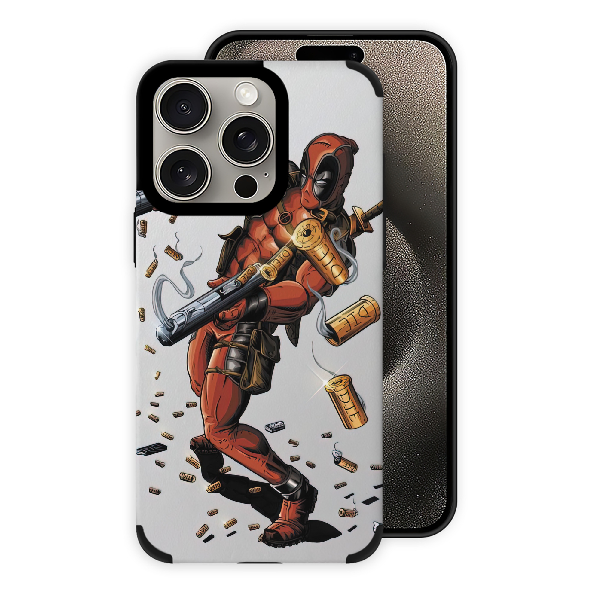 （画像用） Deadpool デッドプール 【iPhone15ProMax対応】 PUレザー スマホケース 耐衝撃＆黄変防止