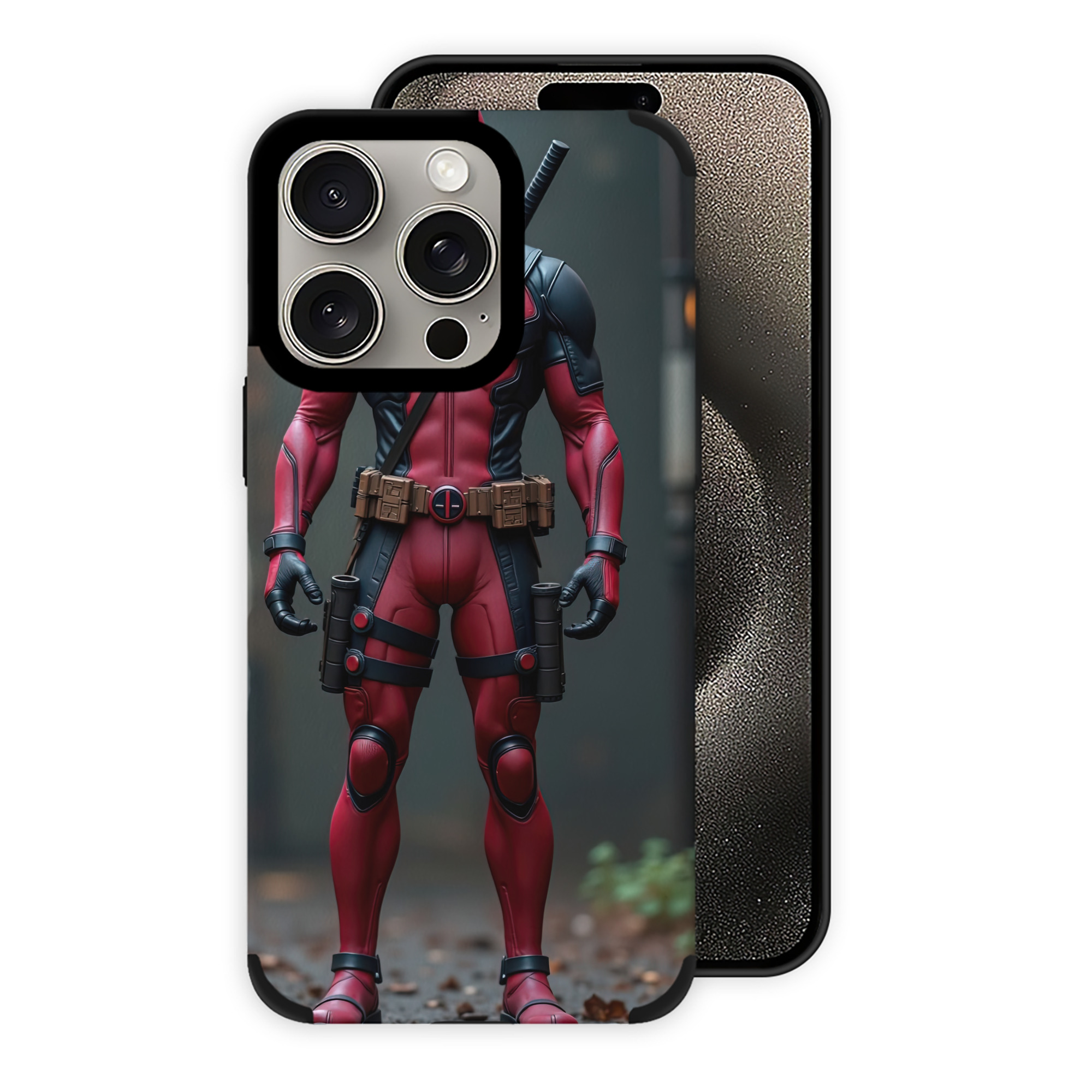 （画像用） Deadpool デッドプール 【iPhone15ProMax対応】 PUレザー スマホケース 耐衝撃＆黄変防止