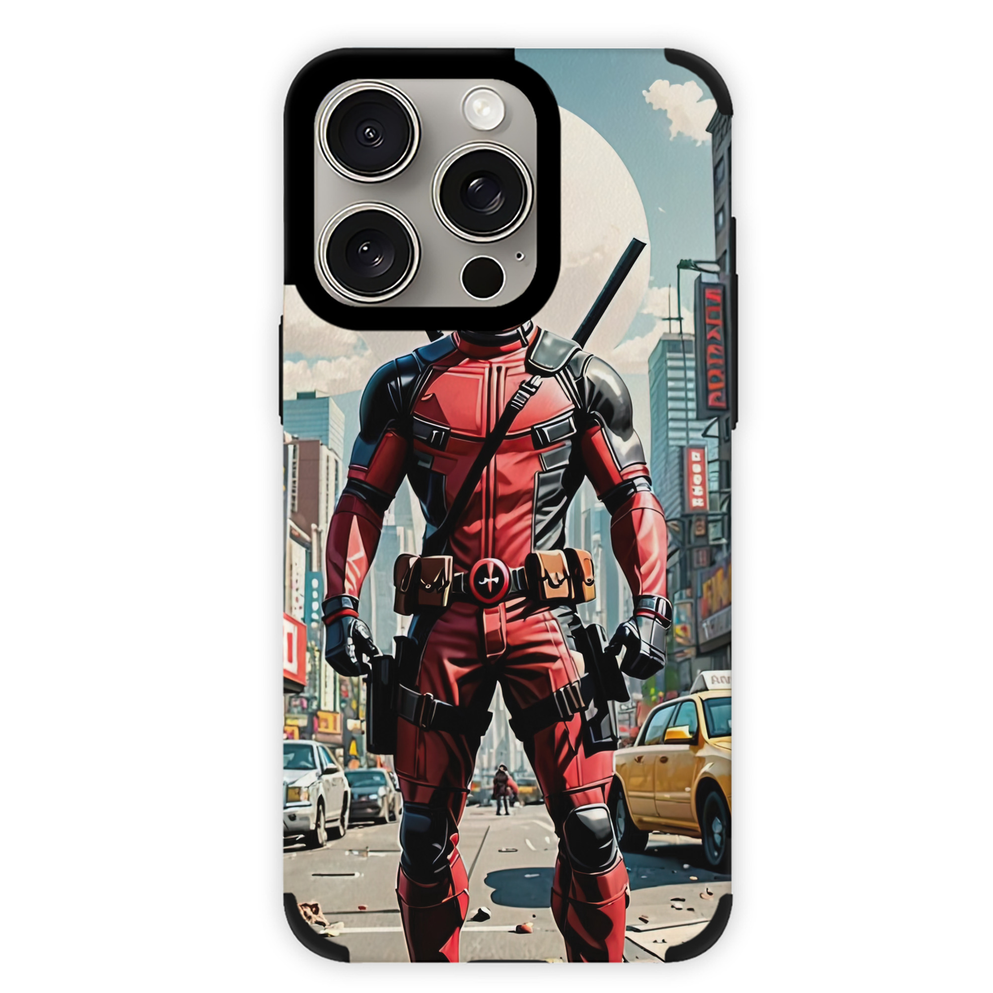 （画像用） Deadpool デッドプール 【iPhone15ProMax対応】 PUレザー スマホケース 耐衝撃＆黄変防止