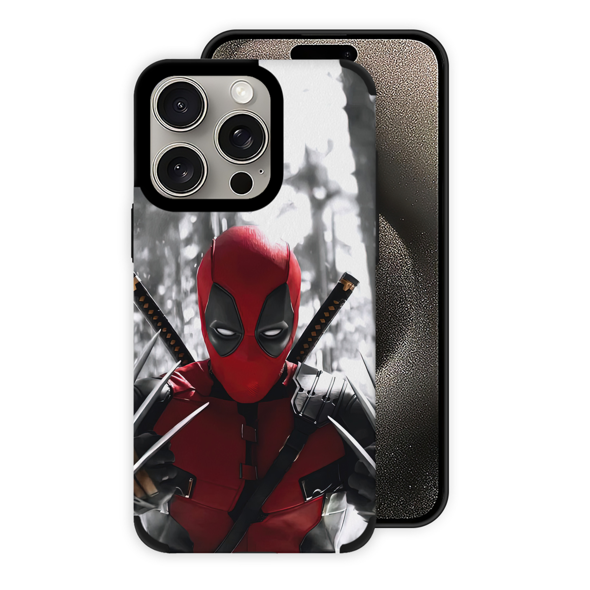 （画像用） Deadpool デッドプール 【iPhone15ProMax対応】 PUレザー スマホケース 耐衝撃＆黄変防止