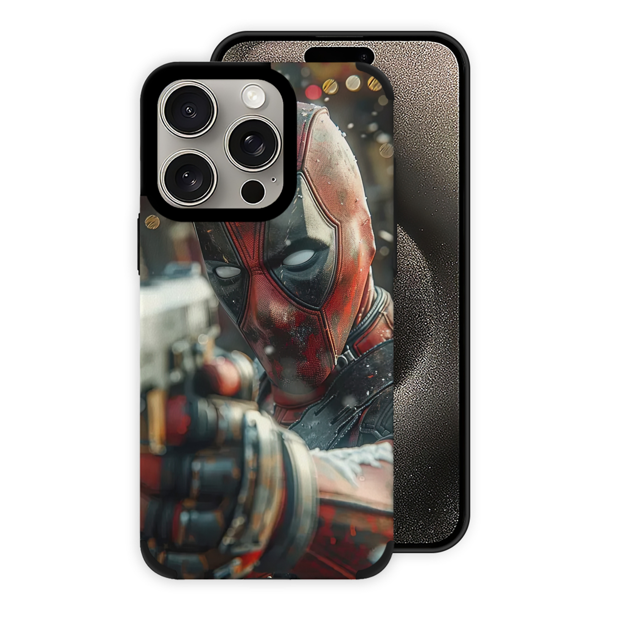 （画像用） Deadpool デッドプール 【iPhone15ProMax対応】 PUレザー スマホケース 耐衝撃＆黄変防止
