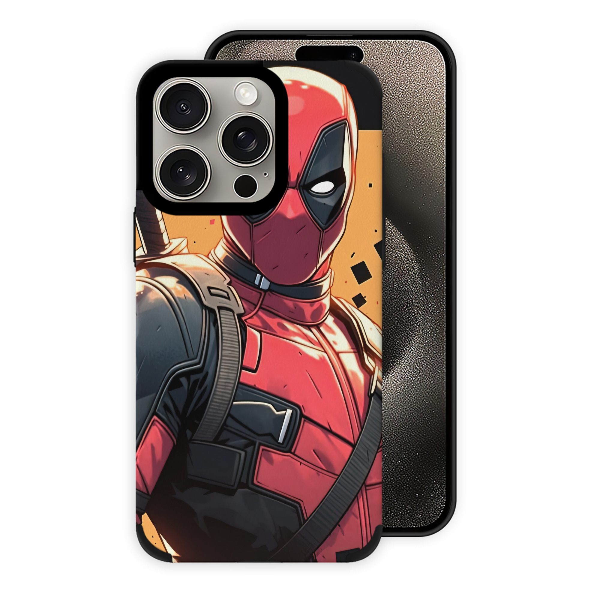 （画像用） Deadpool デッドプール 【iPhone15ProMax対応】 PUレザー スマホケース 耐衝撃＆黄変防止