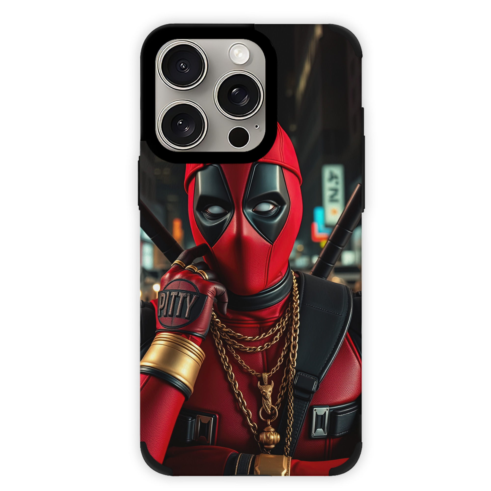 （画像用） Deadpool デッドプール 【iPhone15ProMax対応】 PUレザー スマホケース 耐衝撃＆黄変防止