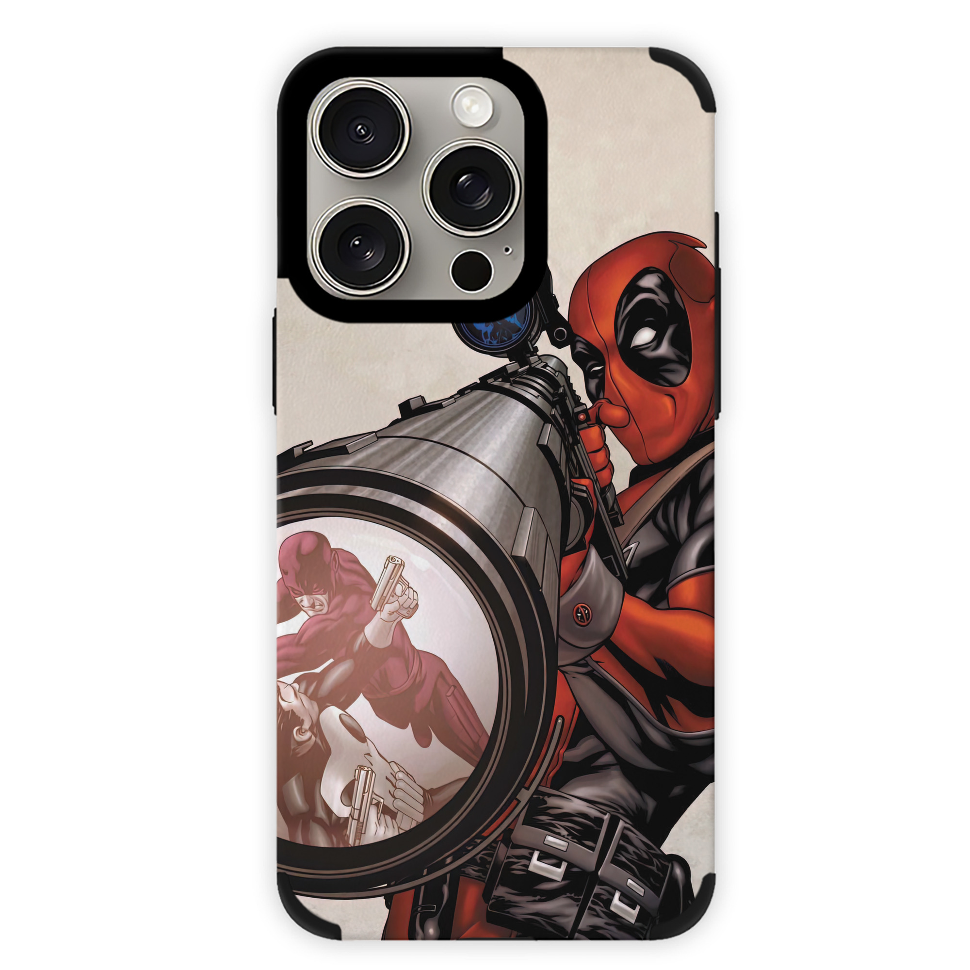 （画像用） Deadpool デッドプール 【iPhone15ProMax対応】 PUレザー スマホケース 耐衝撃＆黄変防止