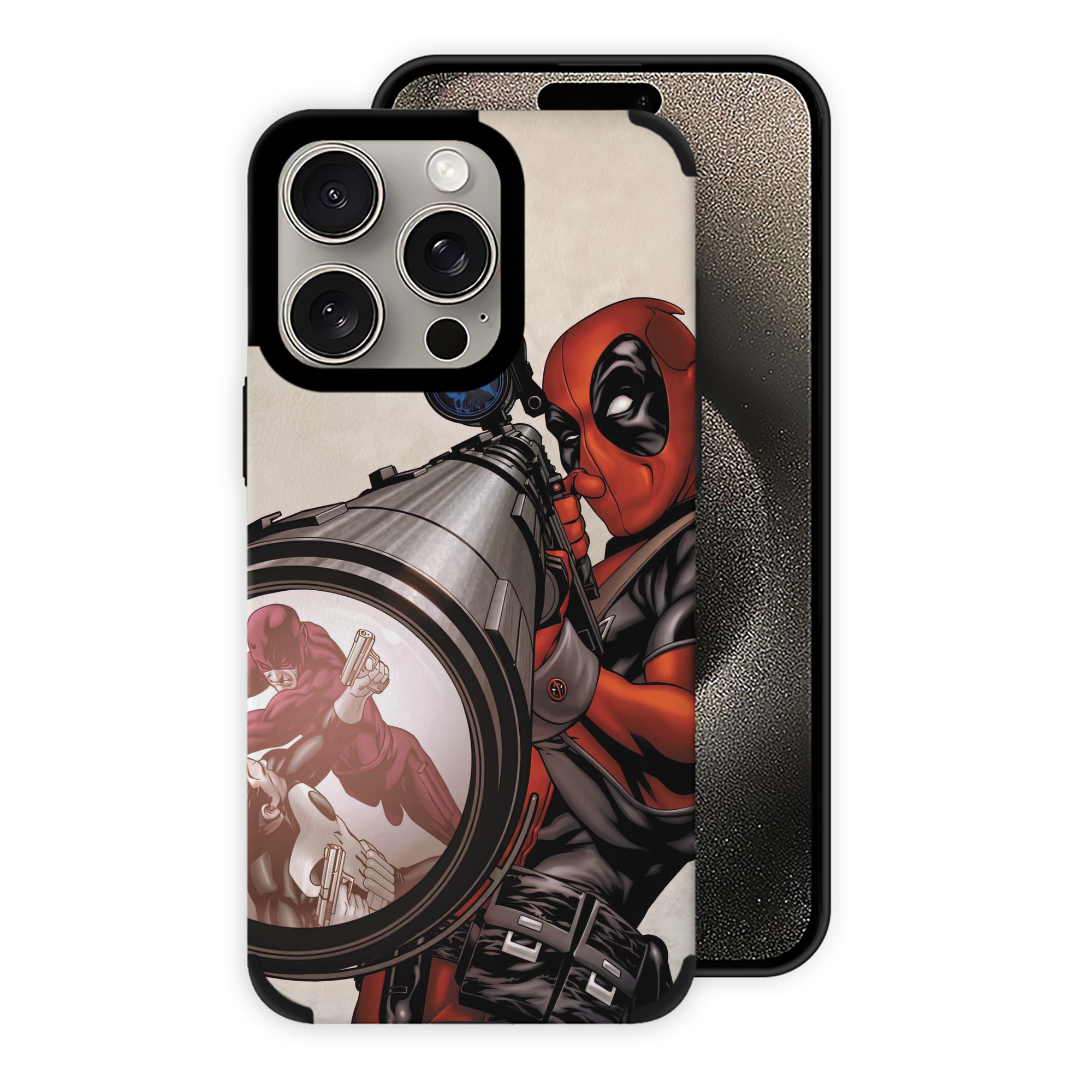 （画像用） Deadpool デッドプール 【iPhone15ProMax対応】 PUレザー スマホケース 耐衝撃＆黄変防止
