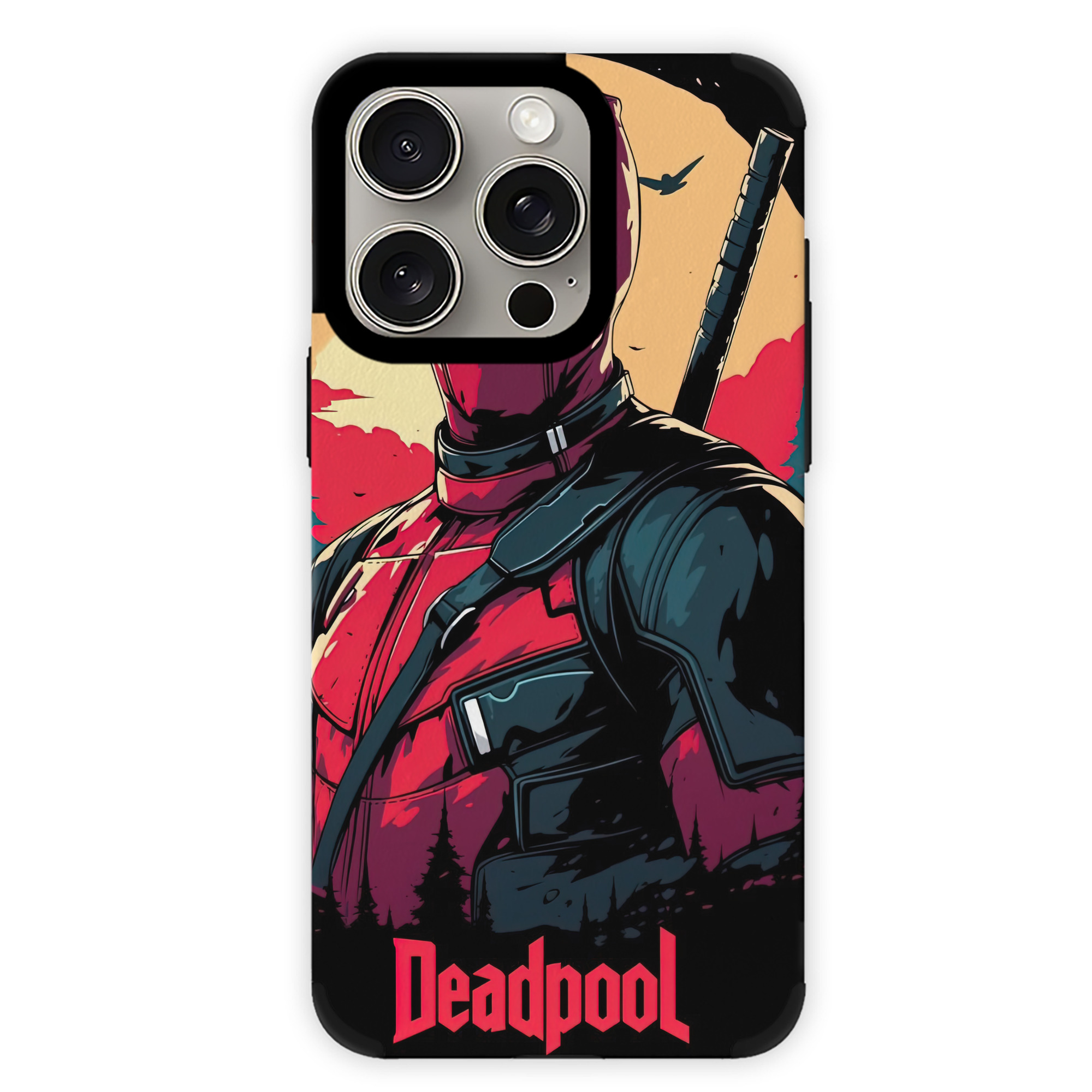 （画像用） Deadpool デッドプール 【iPhone15ProMax対応】 PUレザー スマホケース 耐衝撃＆黄変防止