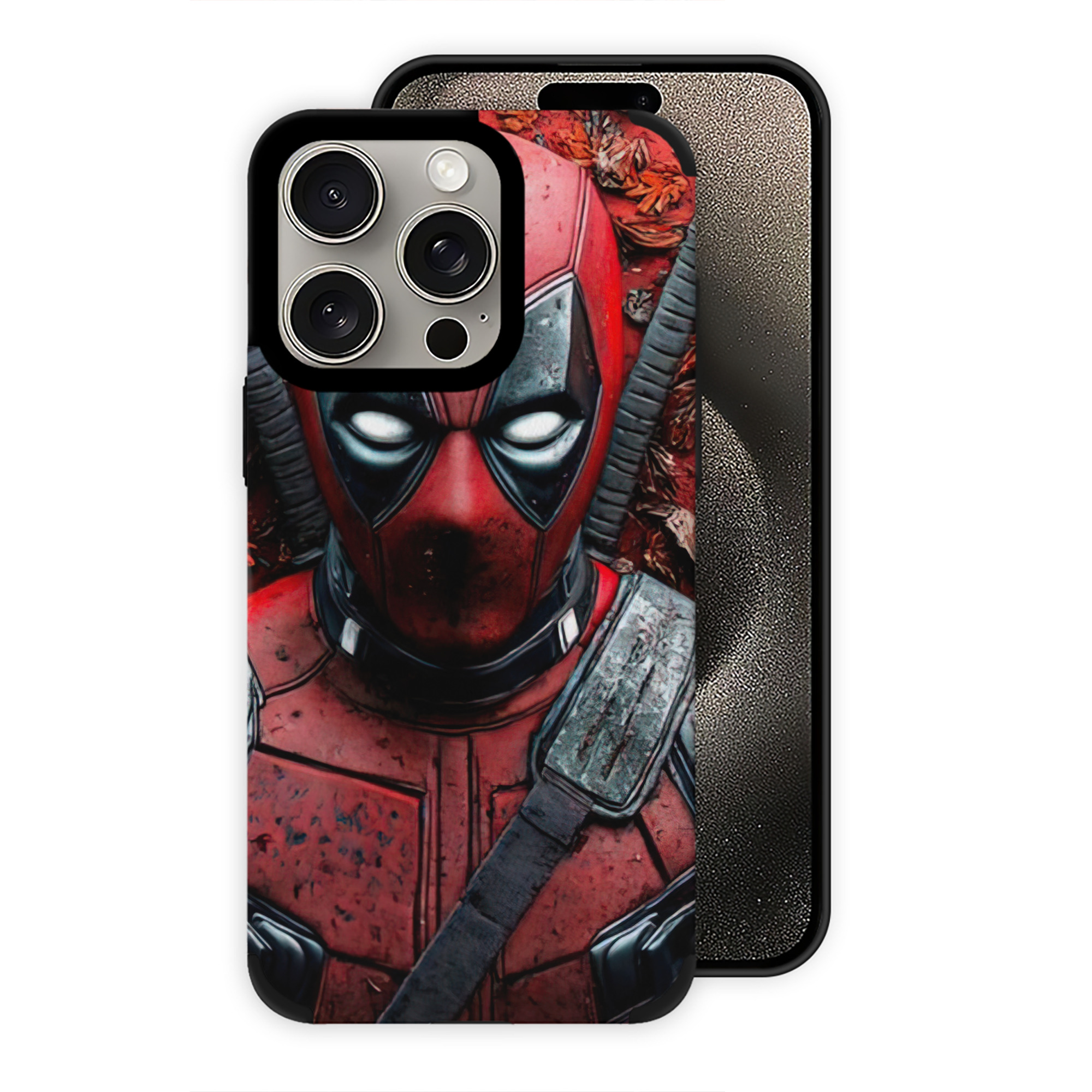 （画像用） Deadpool デッドプール 【iPhone15ProMax対応】 PUレザー スマホケース 耐衝撃＆黄変防止
