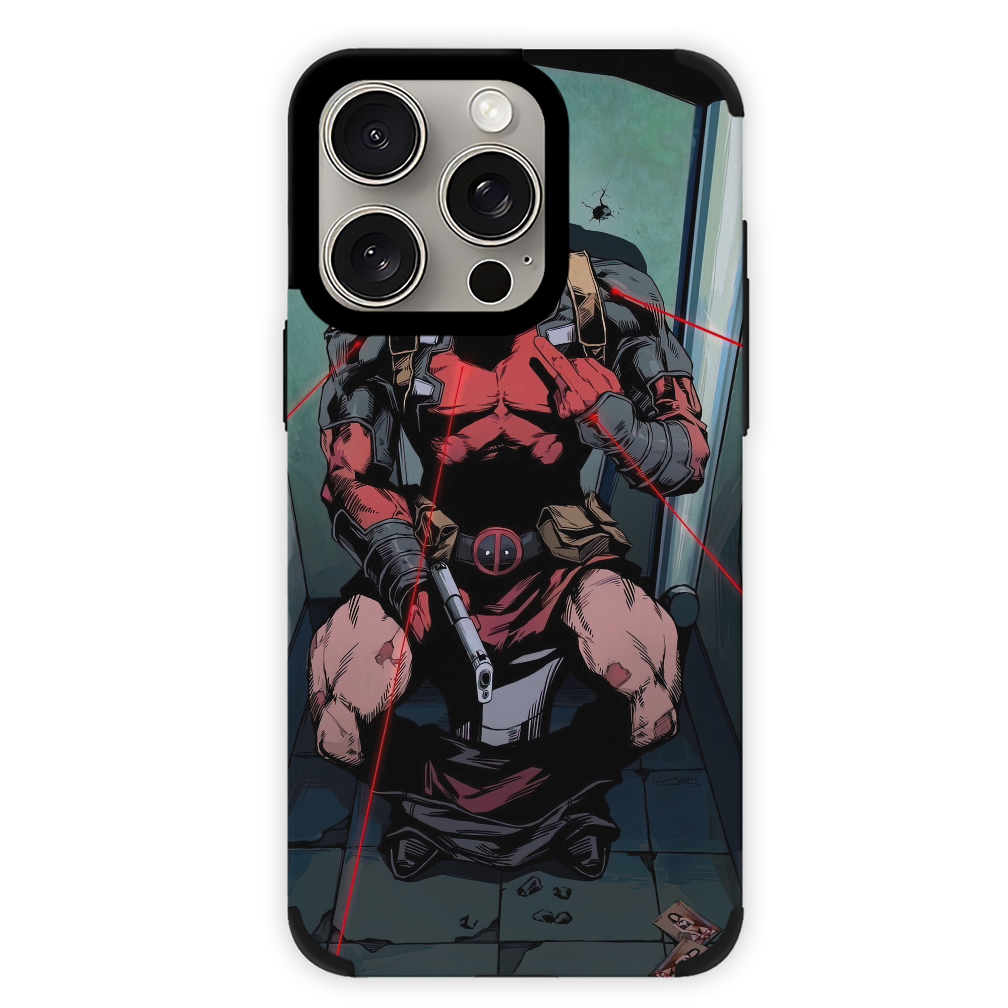 （画像用） Deadpool デッドプール 【iPhone15ProMax対応】 PUレザー スマホケース 耐衝撃＆黄変防止