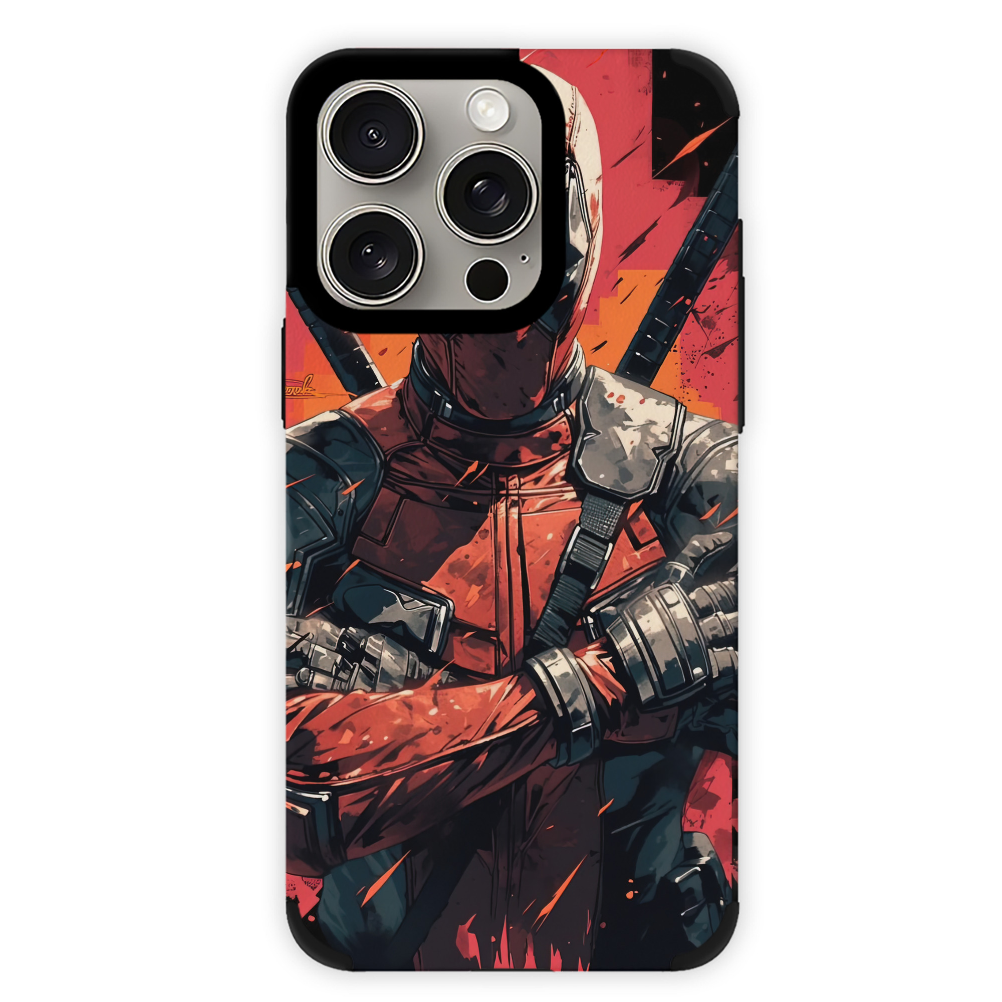 （画像用） Deadpool デッドプール 【iPhone15ProMax対応】 PUレザー スマホケース 耐衝撃＆黄変防止