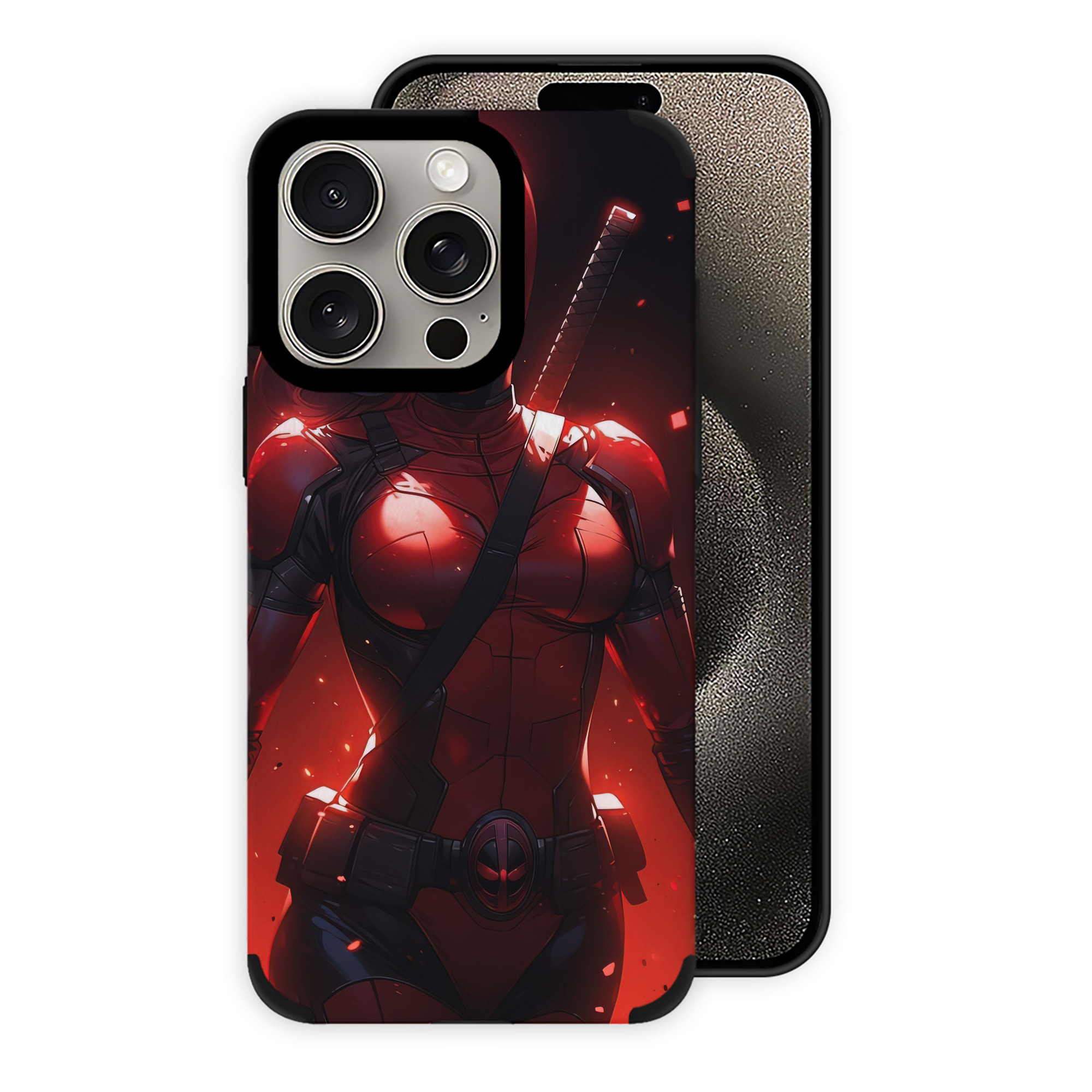 （画像用） Deadpool デッドプール 【iPhone15ProMax対応】 PUレザー スマホケース 耐衝撃＆黄変防止