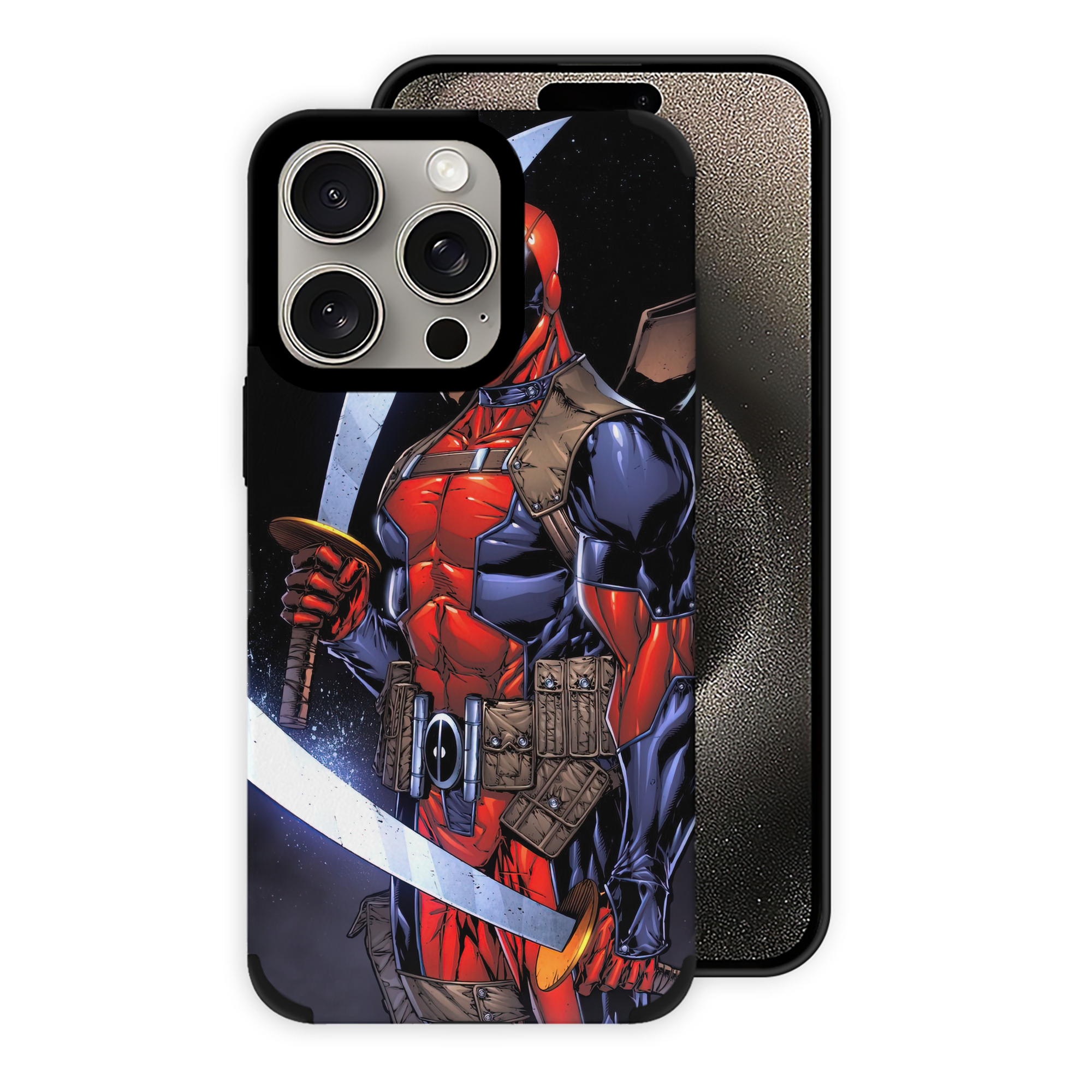 （画像用） Deadpool デッドプール 【iPhone15ProMax対応】 PUレザー スマホケース 耐衝撃＆黄変防止