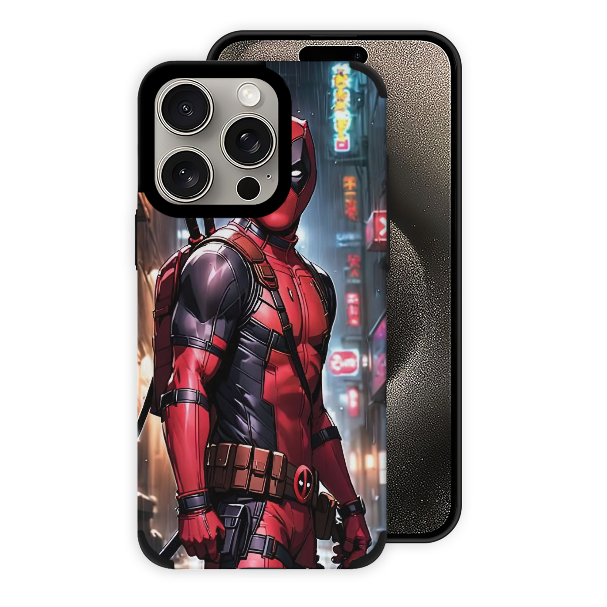 （画像用） Deadpool デッドプール 【iPhone15ProMax対応】 PUレザー スマホケース 耐衝撃＆黄変防止