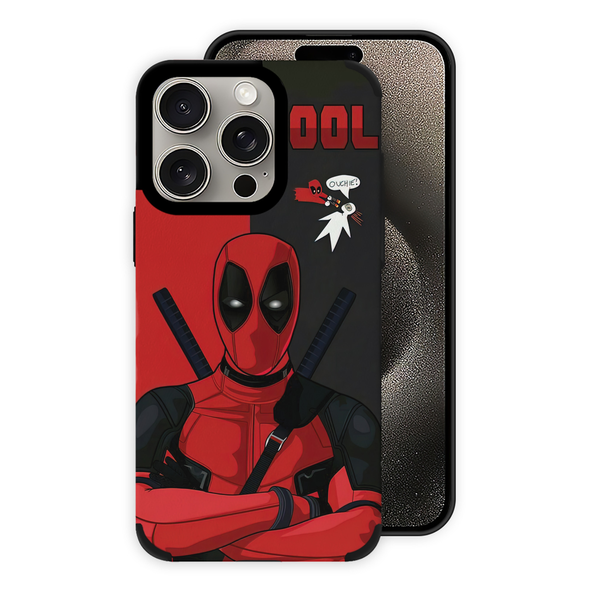 （画像用） Deadpool デッドプール 【iPhone15ProMax対応】 PUレザー スマホケース 耐衝撃＆黄変防止