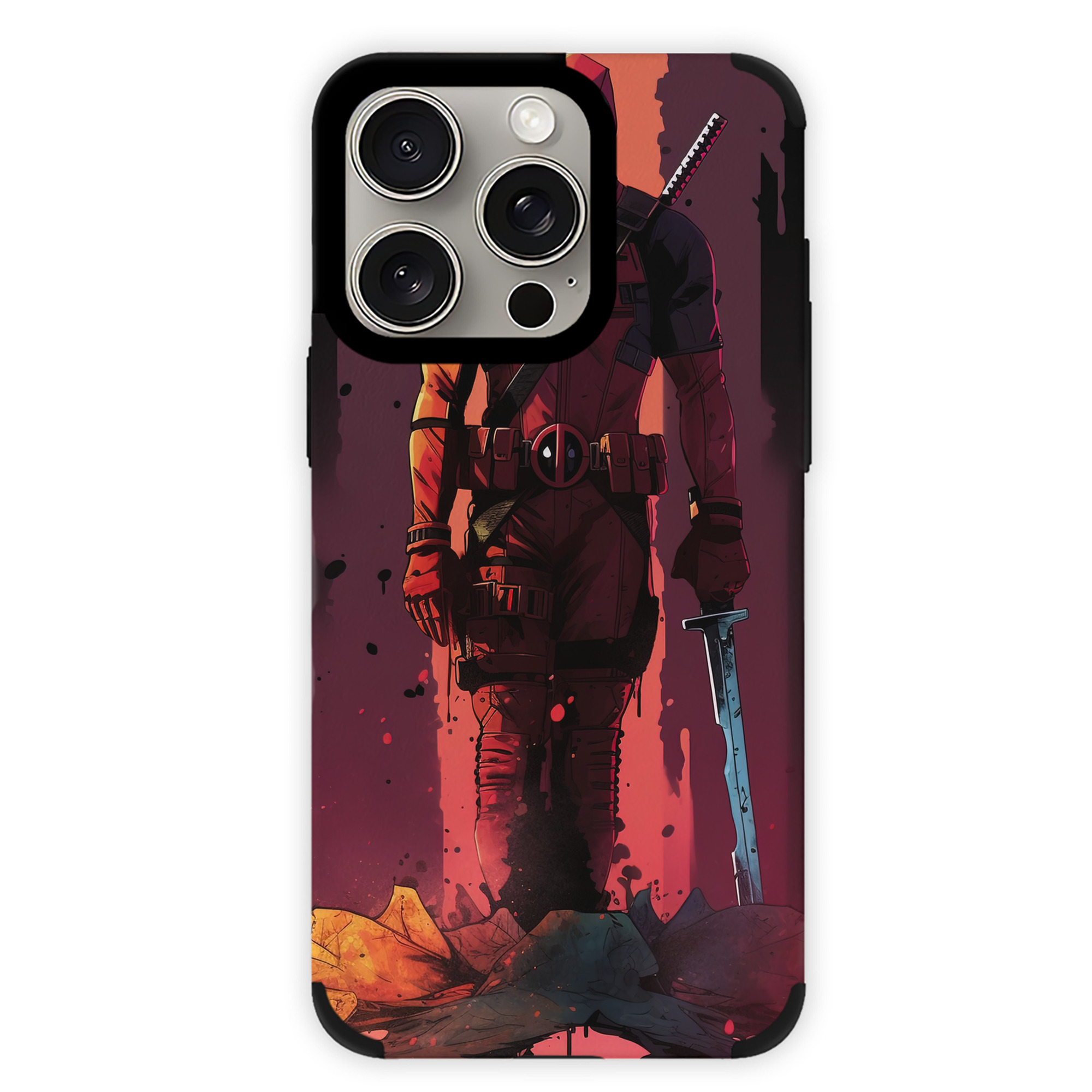 （画像用） Deadpool デッドプール 【iPhone15ProMax対応】 PUレザー スマホケース 耐衝撃＆黄変防止