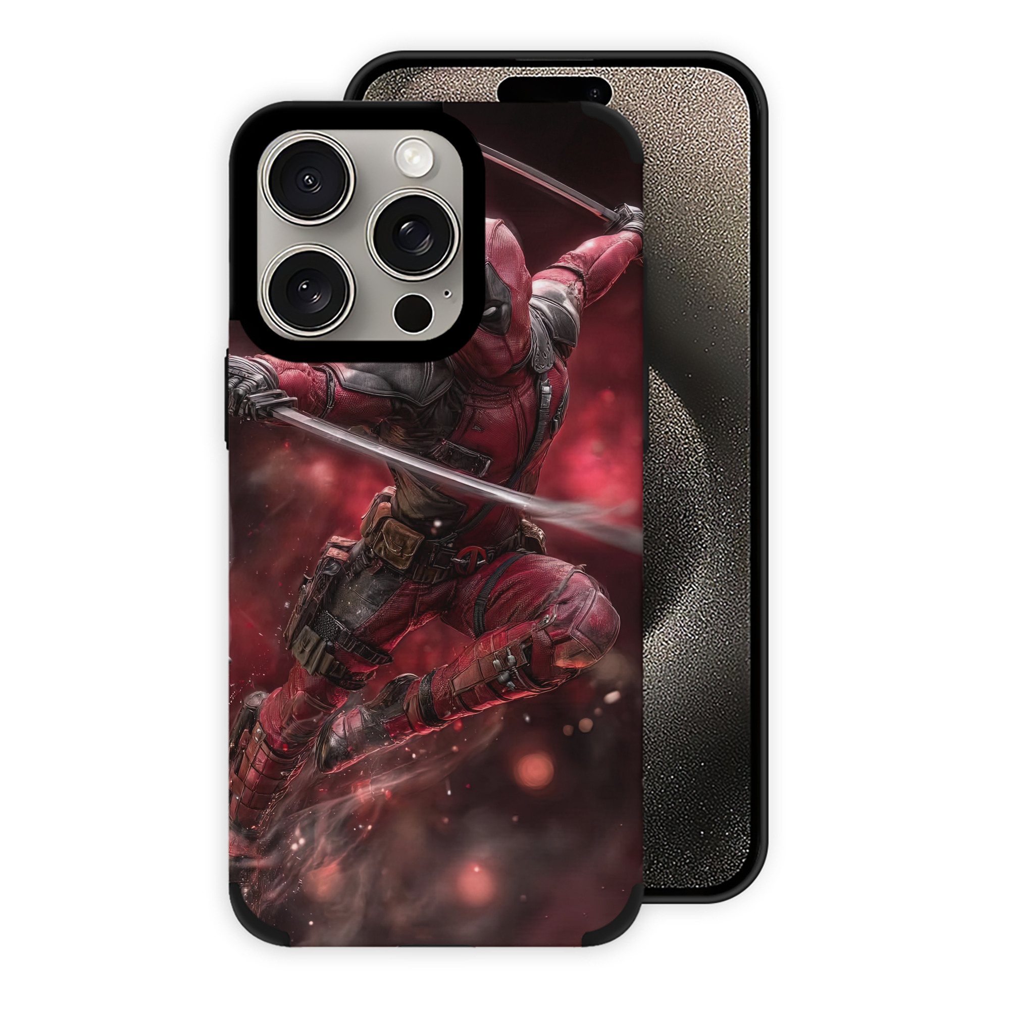 （画像用） Deadpool デッドプール 【iPhone15ProMax対応】 PUレザー スマホケース 耐衝撃＆黄変防止