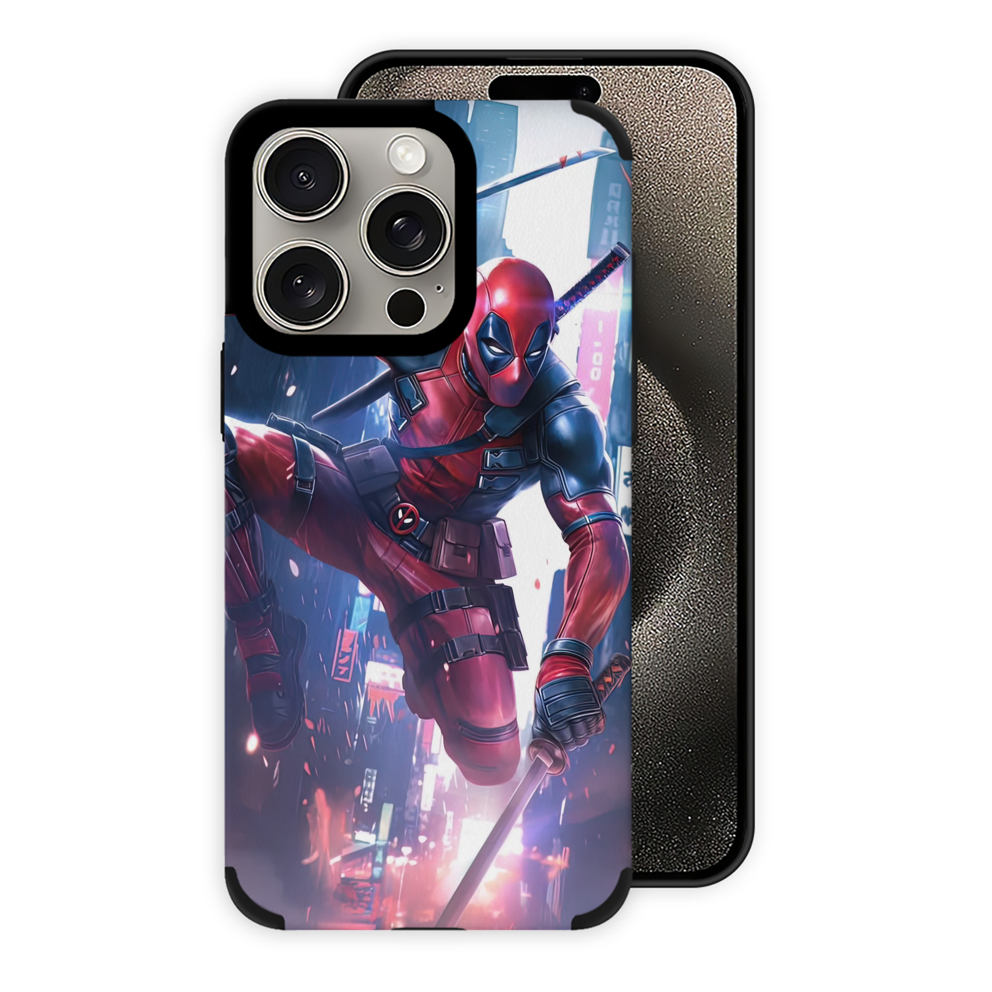 （画像用） Deadpool デッドプール 【iPhone15ProMax対応】 PUレザー スマホケース 耐衝撃＆黄変防止